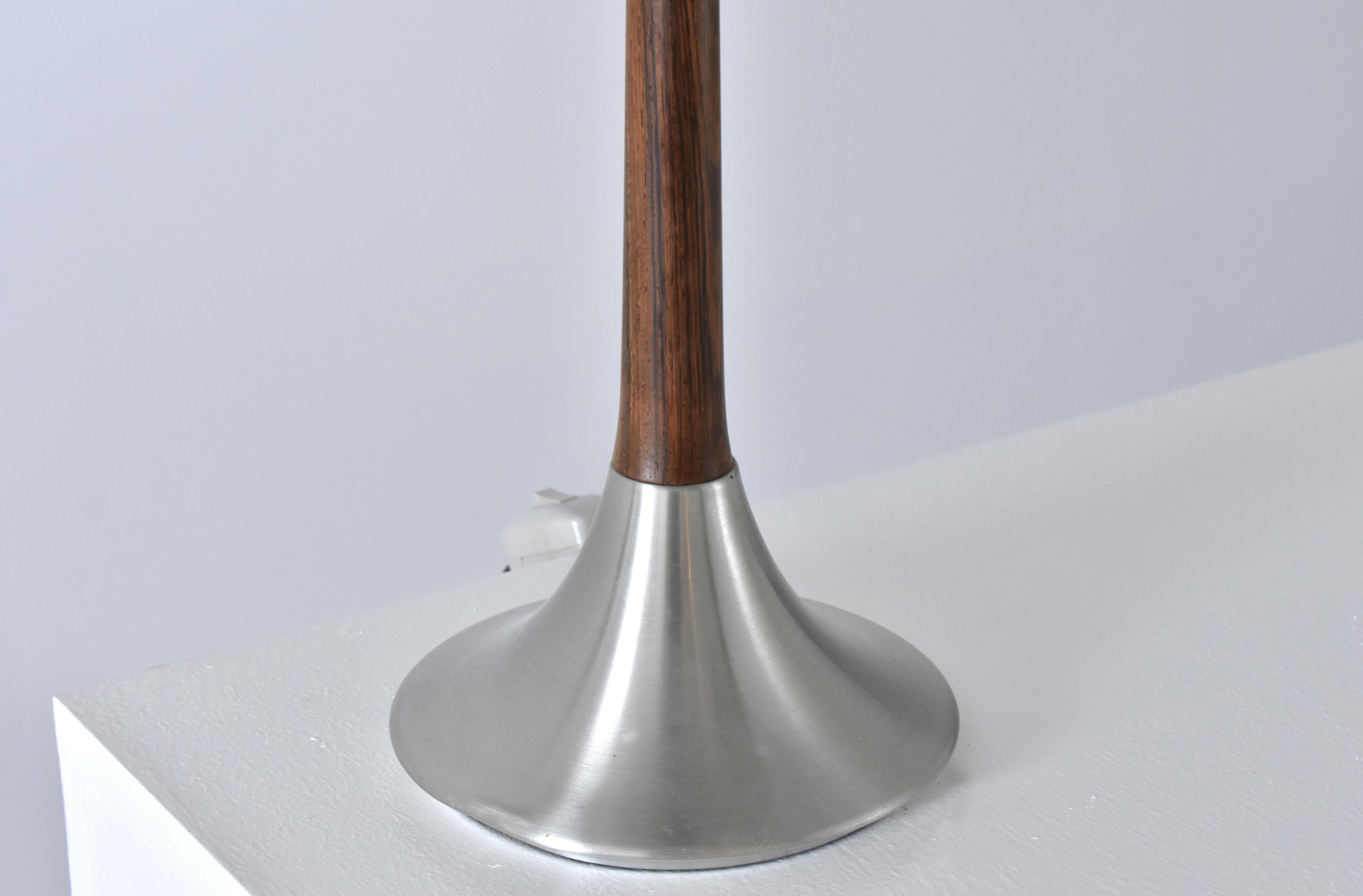 Jo Hammerborg, Table lamp, Aluminium, Rosewood, Fog & Mørup, Denmark, 1960s In Good Condition In High Point, NC
