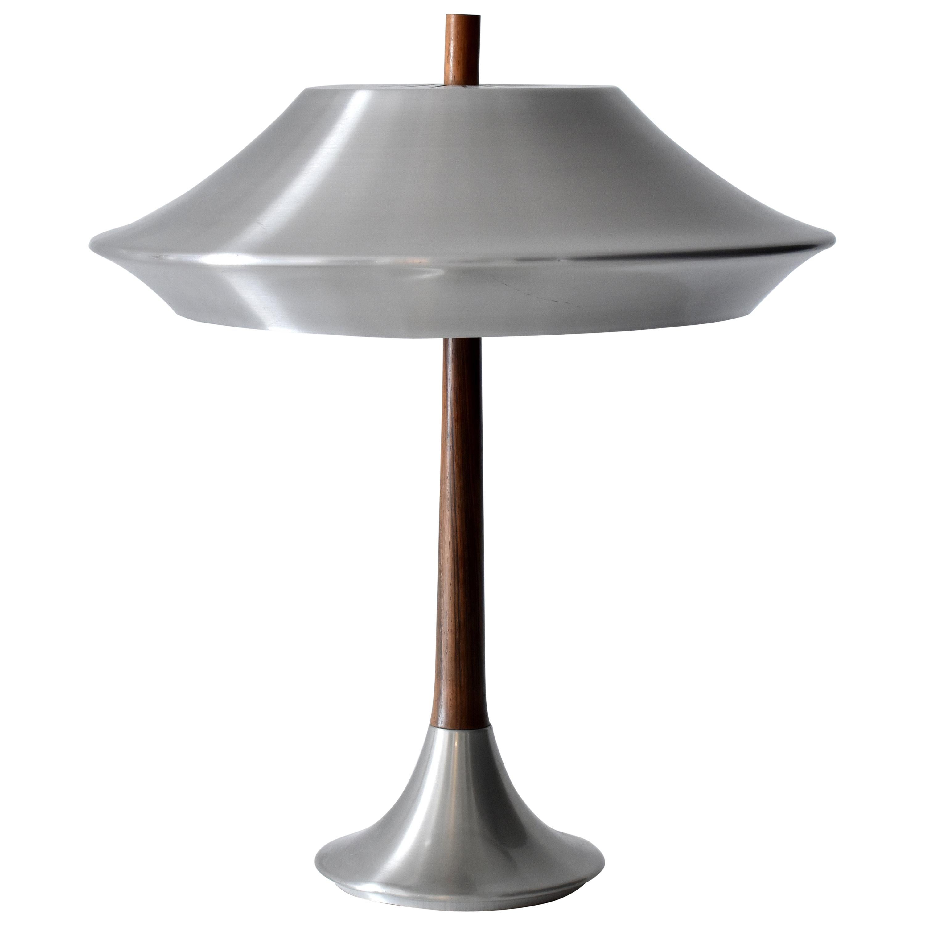 Jo Hammerborg, Table lamp, Aluminium, Rosewood, Fog & Mørup, Denmark, 1960s