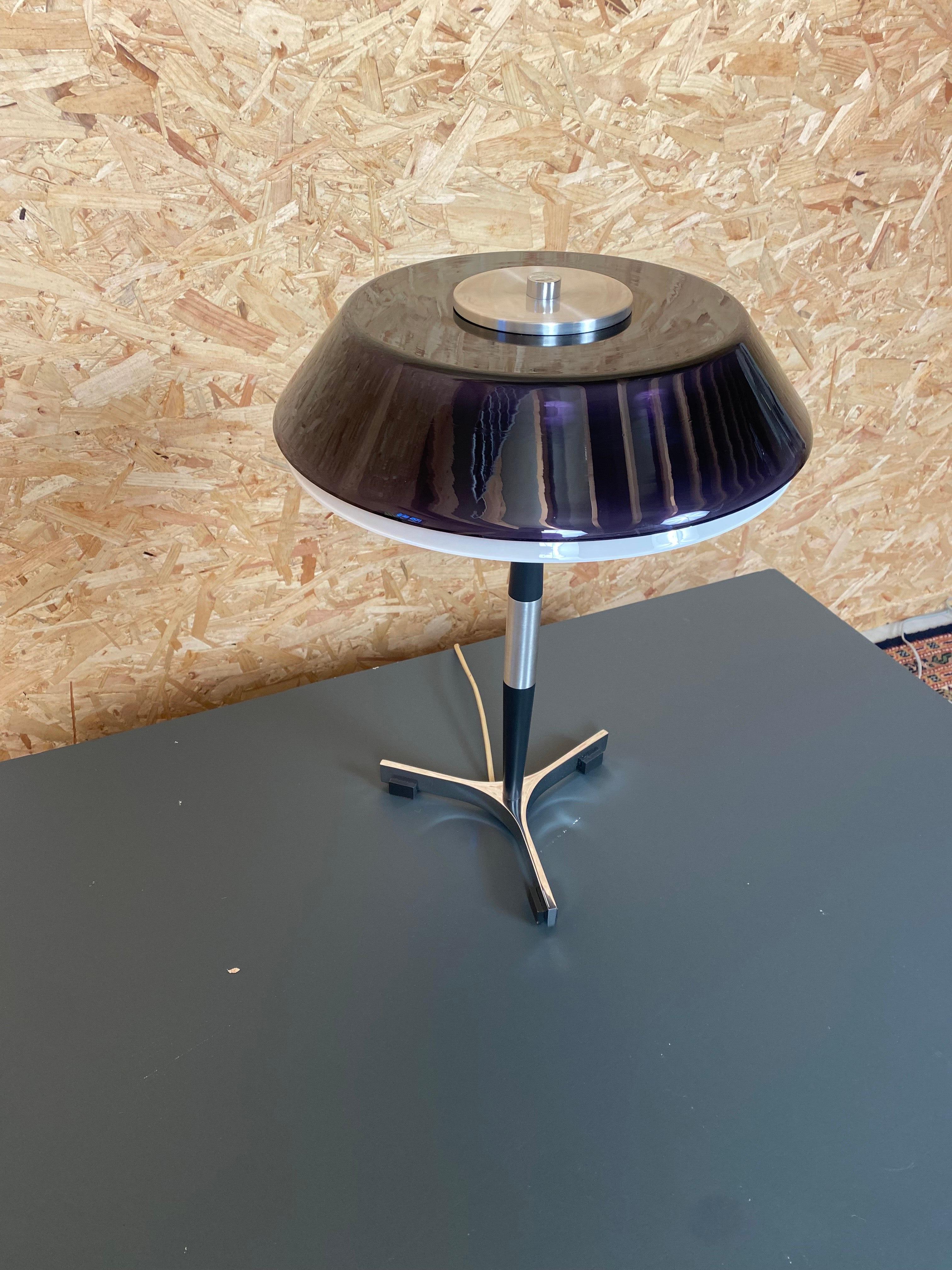 Frosted Jo Hammerborg Table Lamp Model Senior Produced by Fog & Mørup in Denmark For Sale