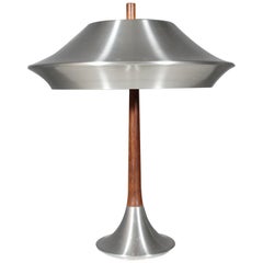 Jo Hammerborg Table Lamp, Rosewood and Aluminium