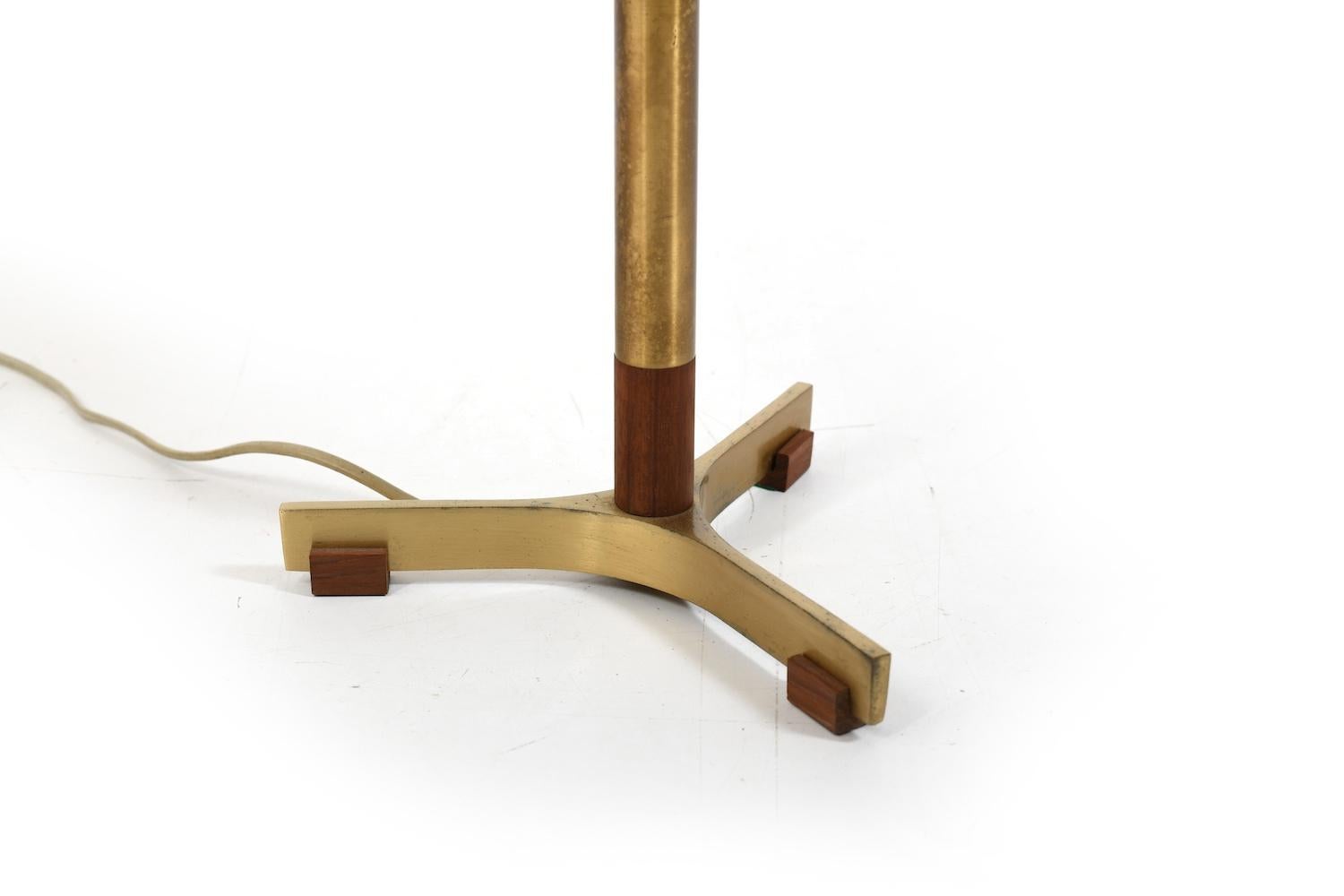 Danish Jo Hammerborg Teak / Brass Table Lamp 