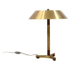 Vintage Jo Hammerborg Teak / Brass Table Lamp "President" 1960s