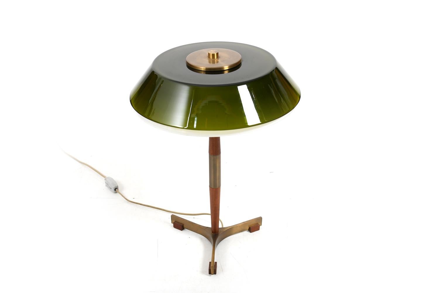 Jo Hammerborg Teak / Brass Table Lamp 