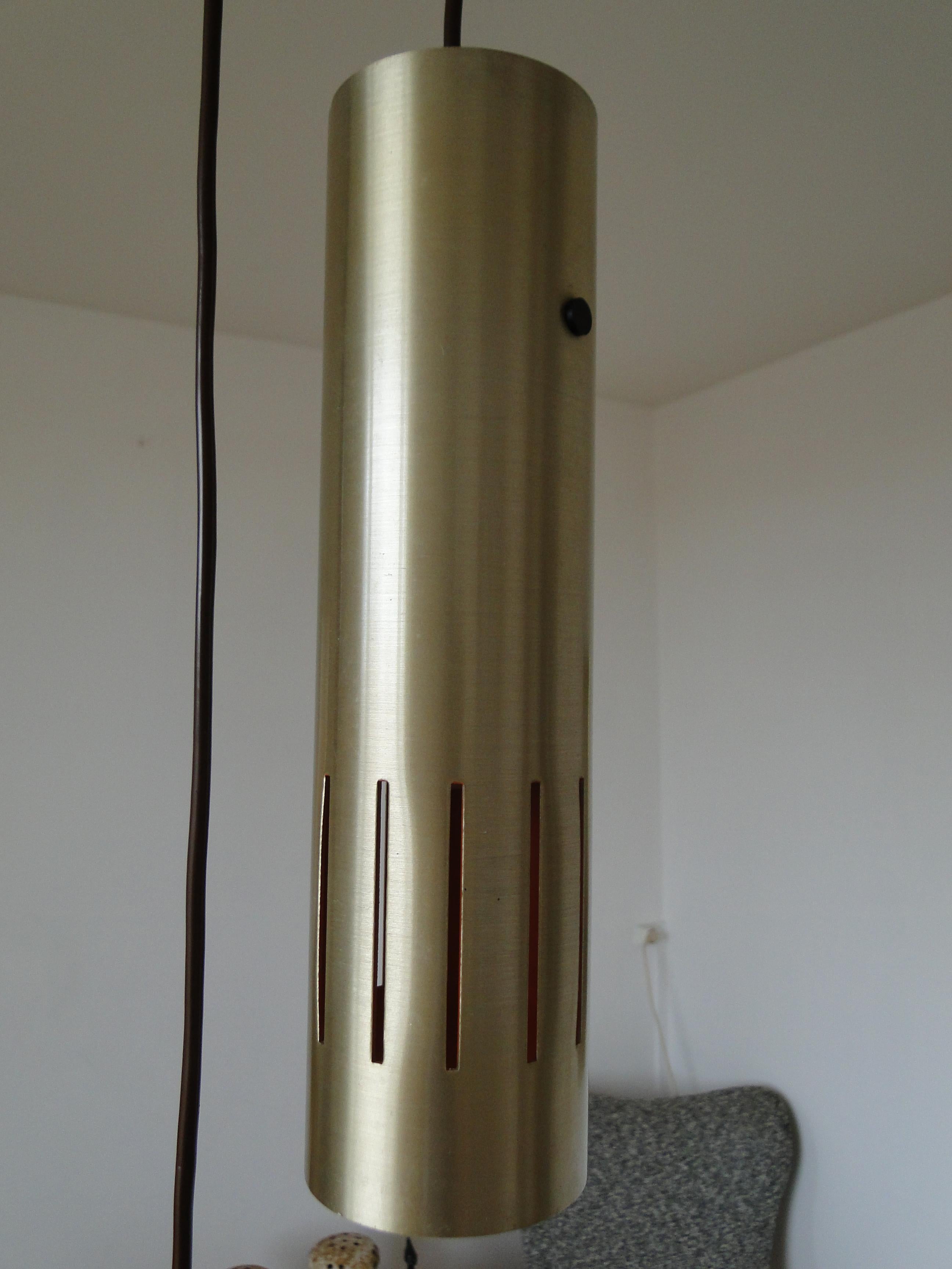 Jo Hammerborg Trombone Pair Brass Pendant Lamps for Fog Morup For Sale 11