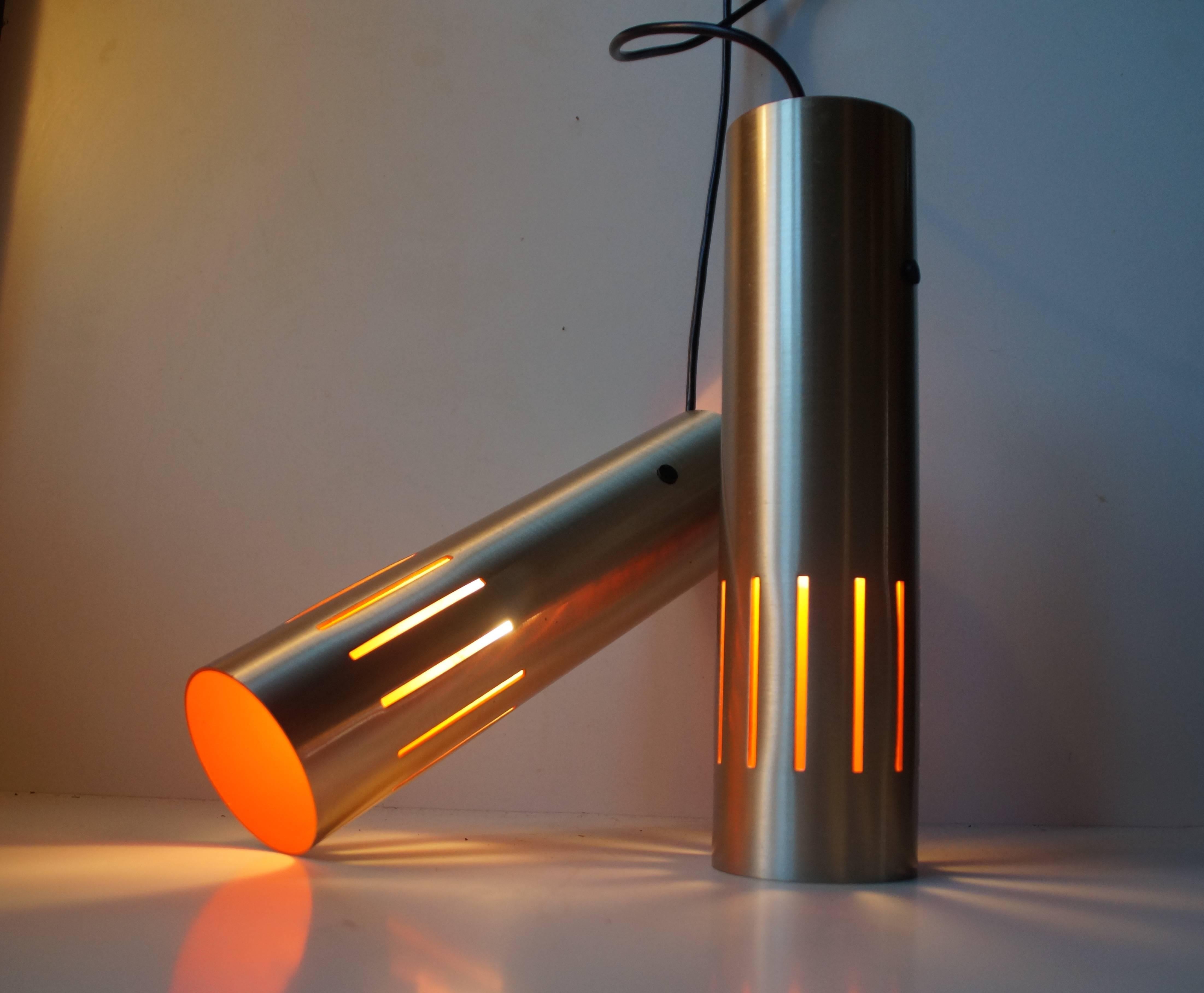 Mid-Century Modern Jo Hammerborg 'Trombone' Pendant Lamps for Fog & Morup, Danish Modern, 1960s