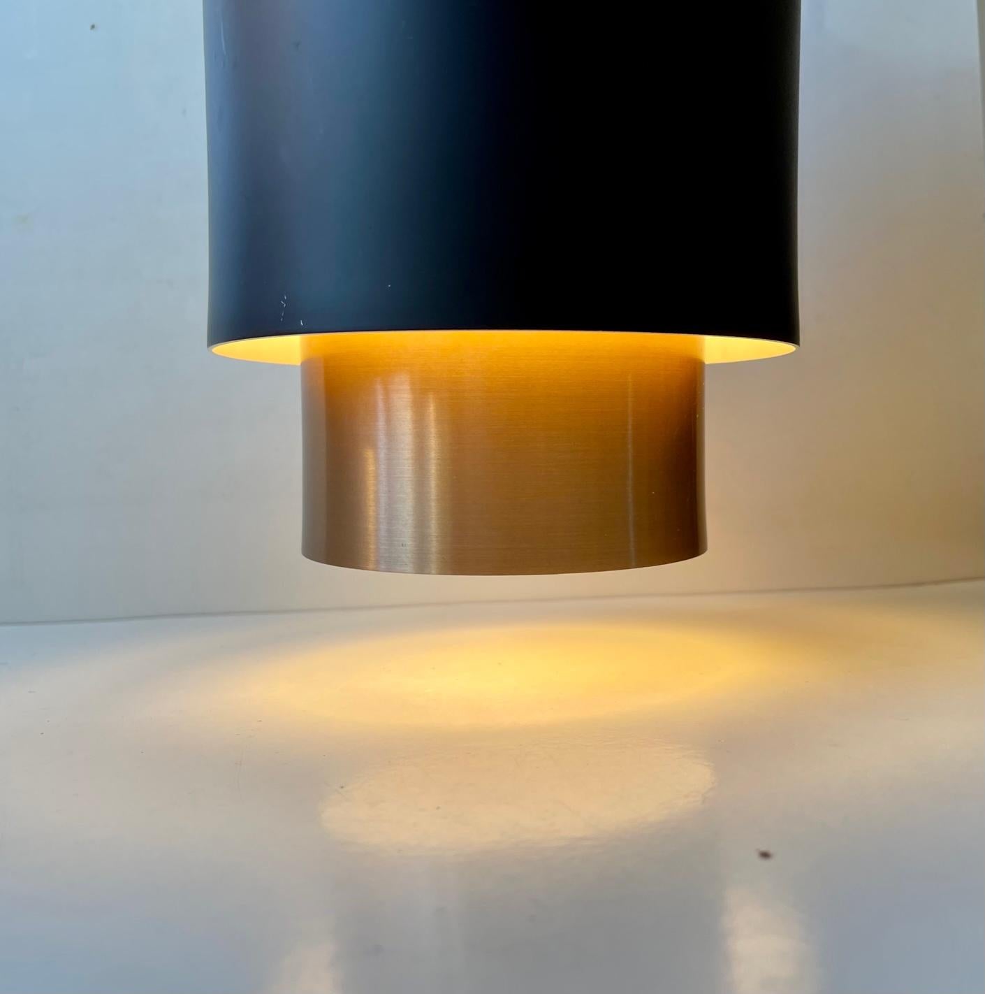 Mid-Century Modern Jo Hammerborg Tunika Copper Pendant Lamp for Fog & Mørup, Danish 1960s For Sale