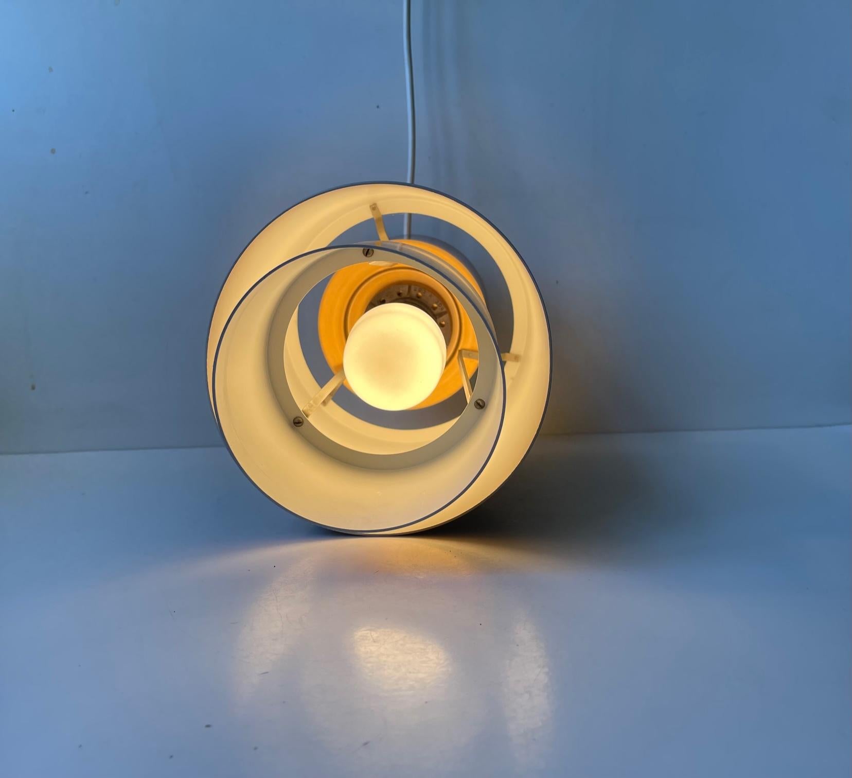 Aluminum Jo Hammerborg Tunika Copper Pendant Lamp for Fog & Mørup, Danish 1960s For Sale