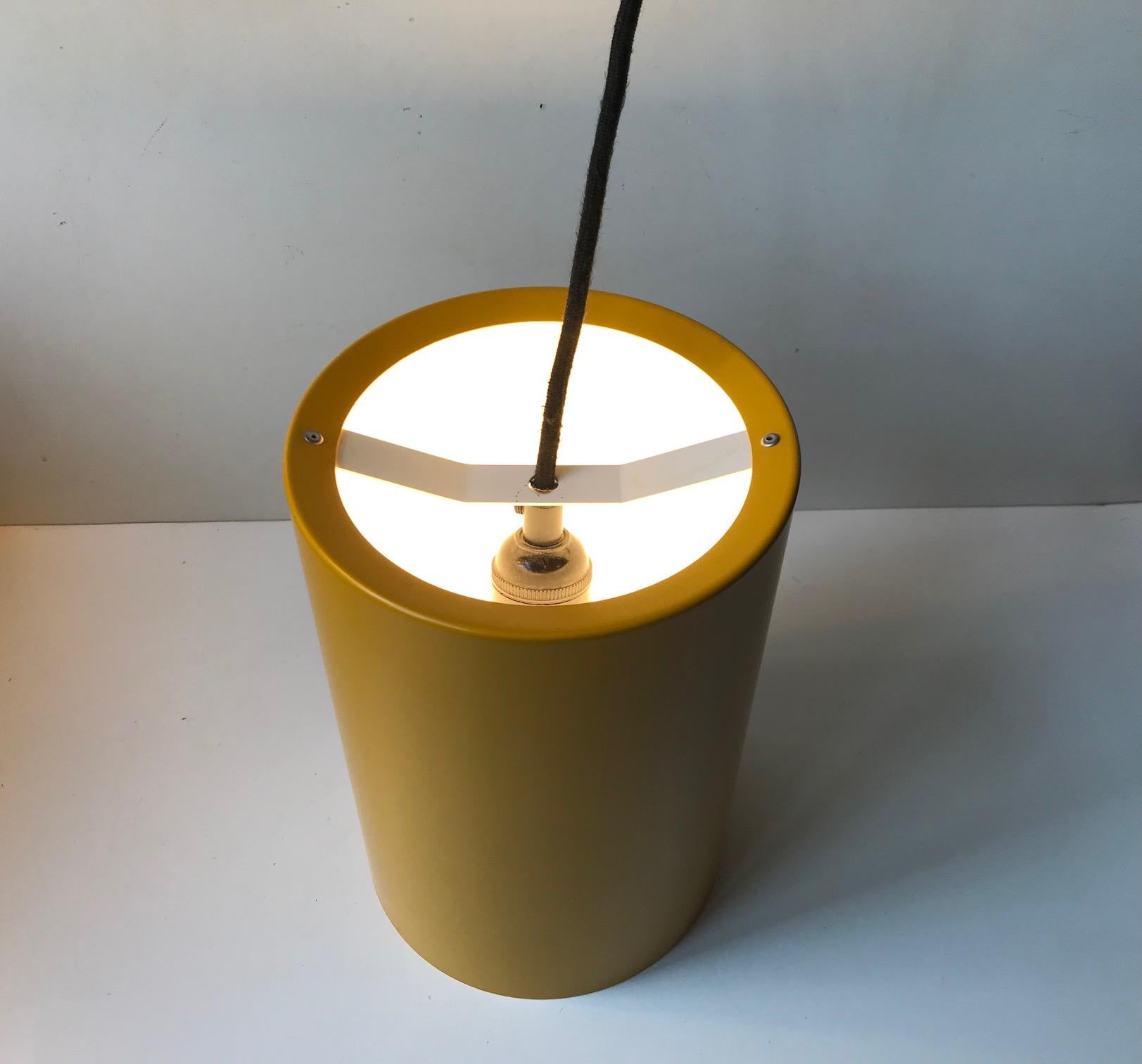 Scandinavian Modern Jo Hammerborg Yellow Sektor Pendant Lamp for Fog & Mørup, 1970s For Sale