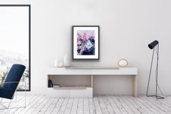 Jo Haran, Pink Haze, Original Floral Painting, Contemporary Art, Affordable Art