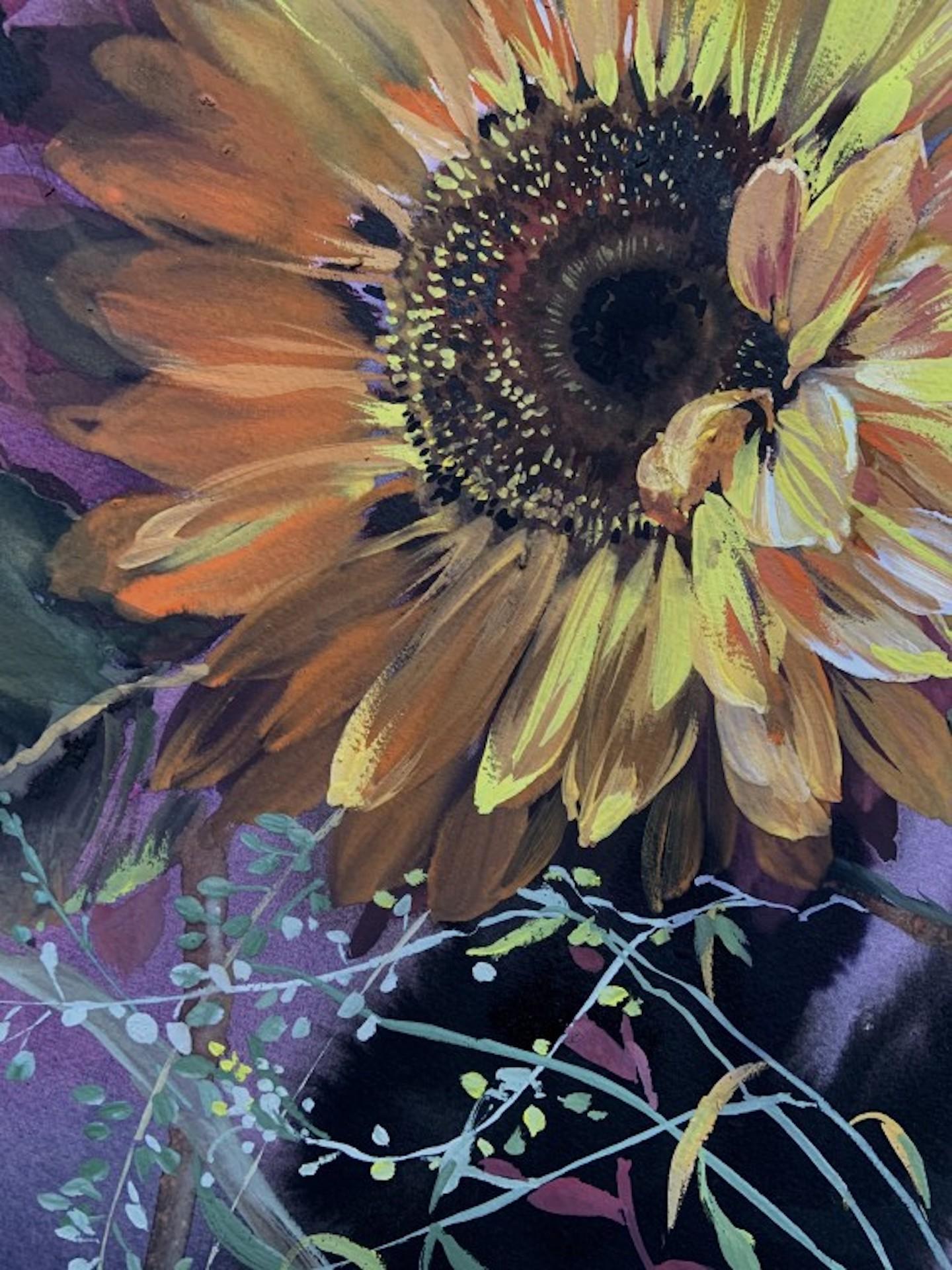 Jo Haran, Teste chinate, Pittura floreale originale, Arte accessibile in vendita 3