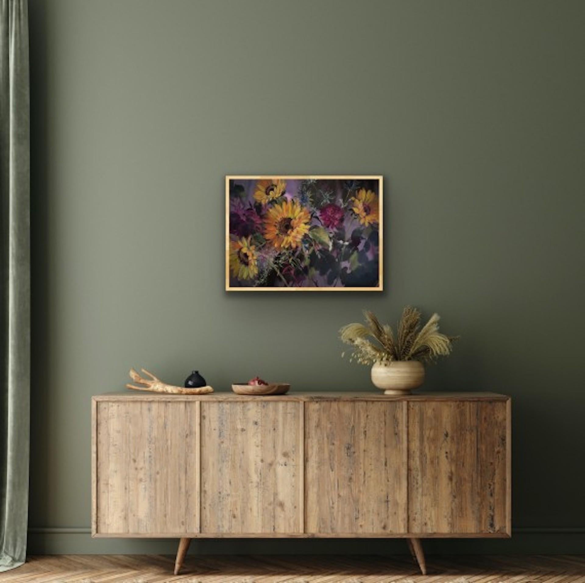 Jo Haran, Teste chinate, Pittura floreale originale, Arte accessibile in vendita 6