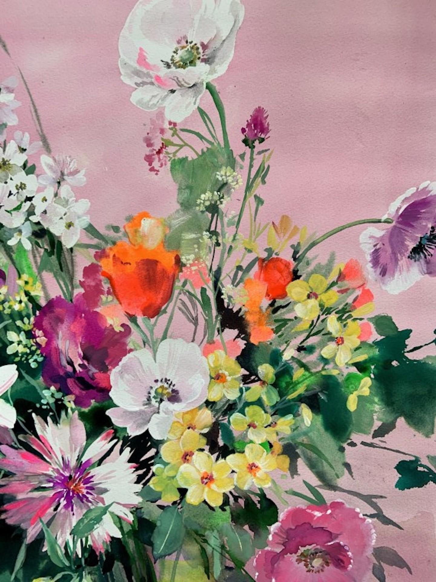 Jo Haran, Jewelled Posy, peinture florale originale de nature morte, art abordable en vente 3