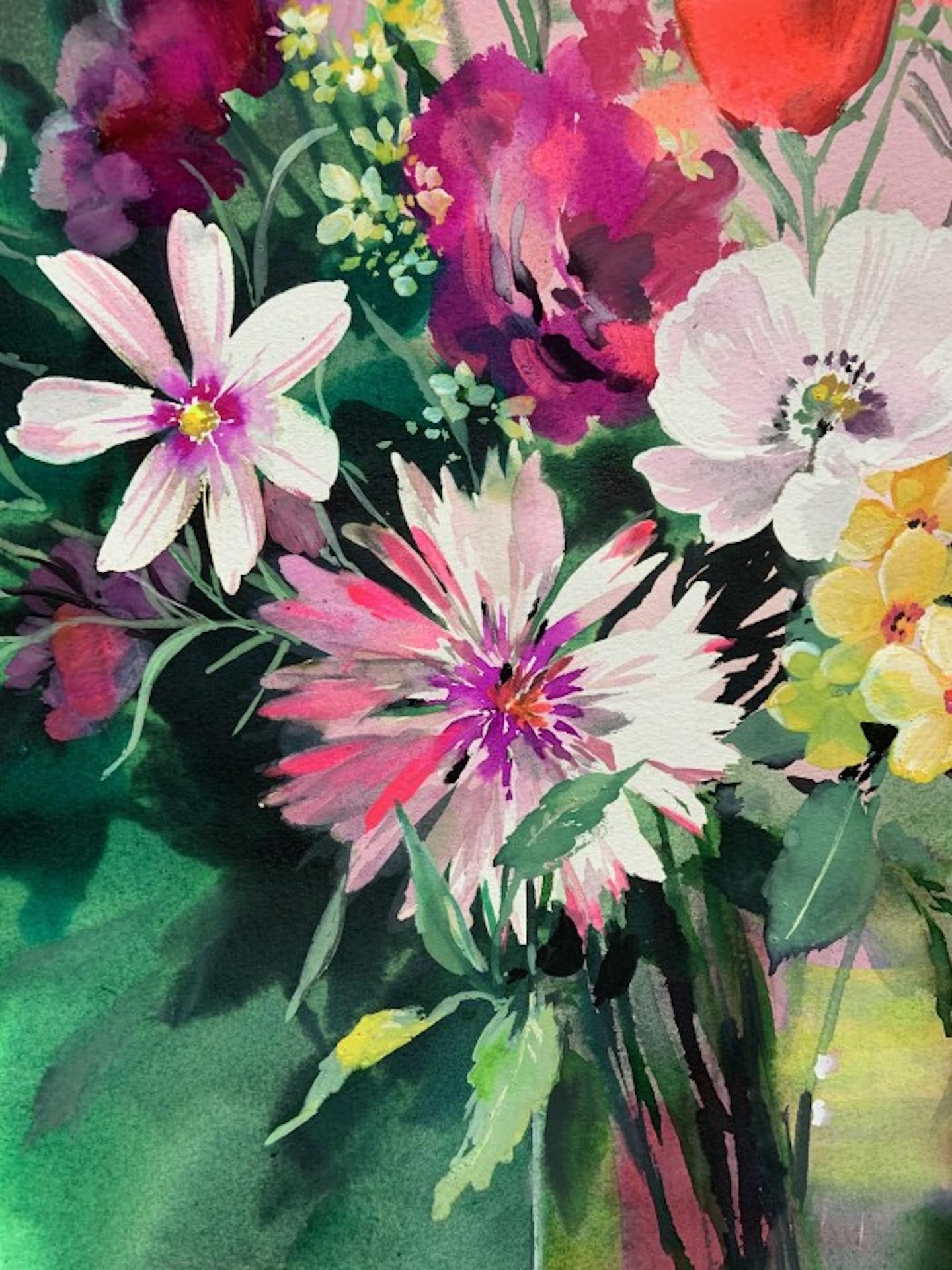 Jo Haran, Jewelled Posy, Original Floral Still Life Painting, Affordable Art For Sale 2