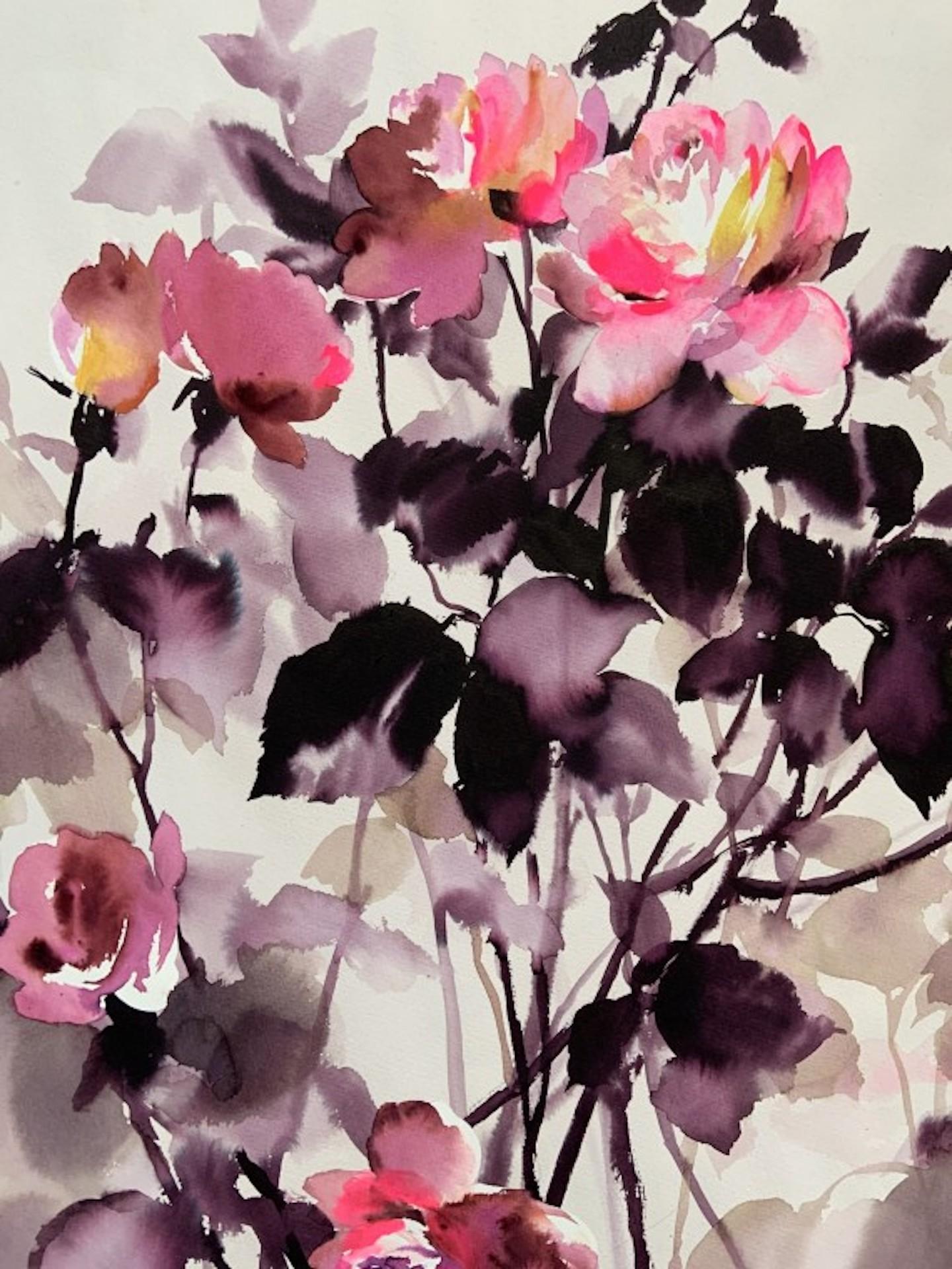 dripping flowers painting
