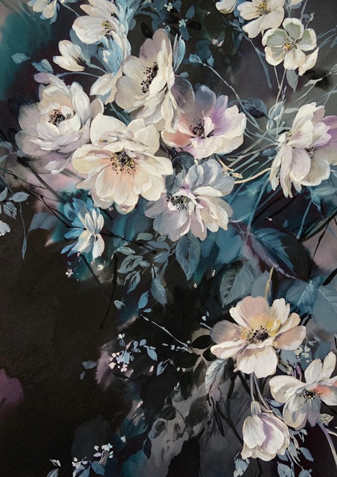 Jo Haran, La luce si insinua, Quadro floreale originale, Arte accessibile