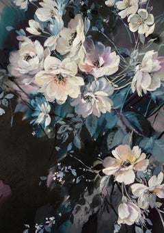 Jo Haran, « Light Seeps In », peinture florale originale, art abordable