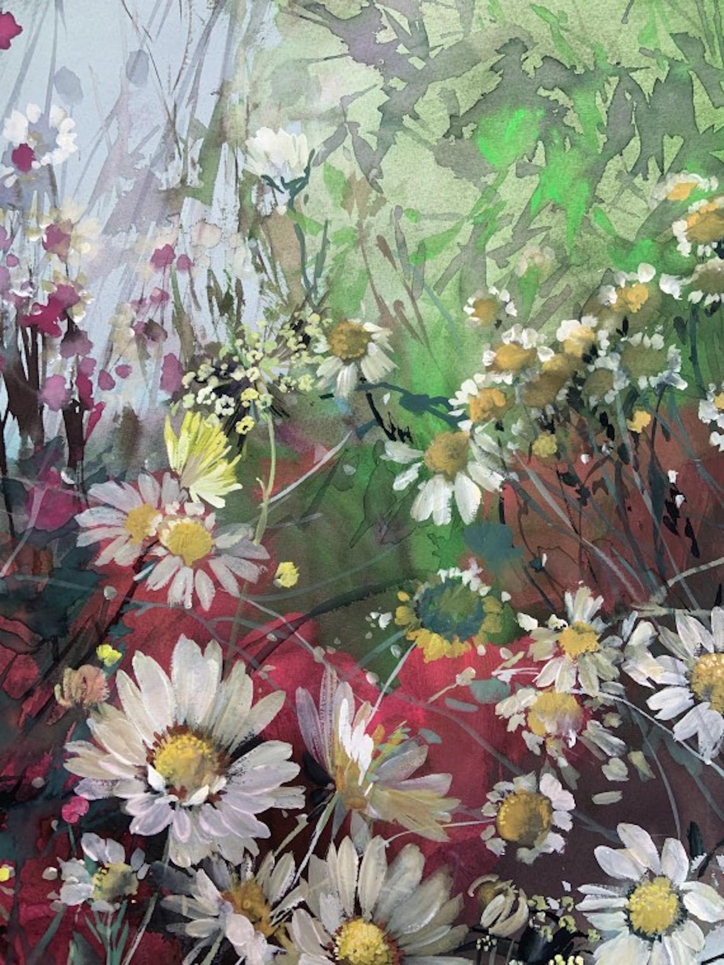 Jo Haran, Daisy Array, Contemporary Floral Art, Affordable Art For Sale 2