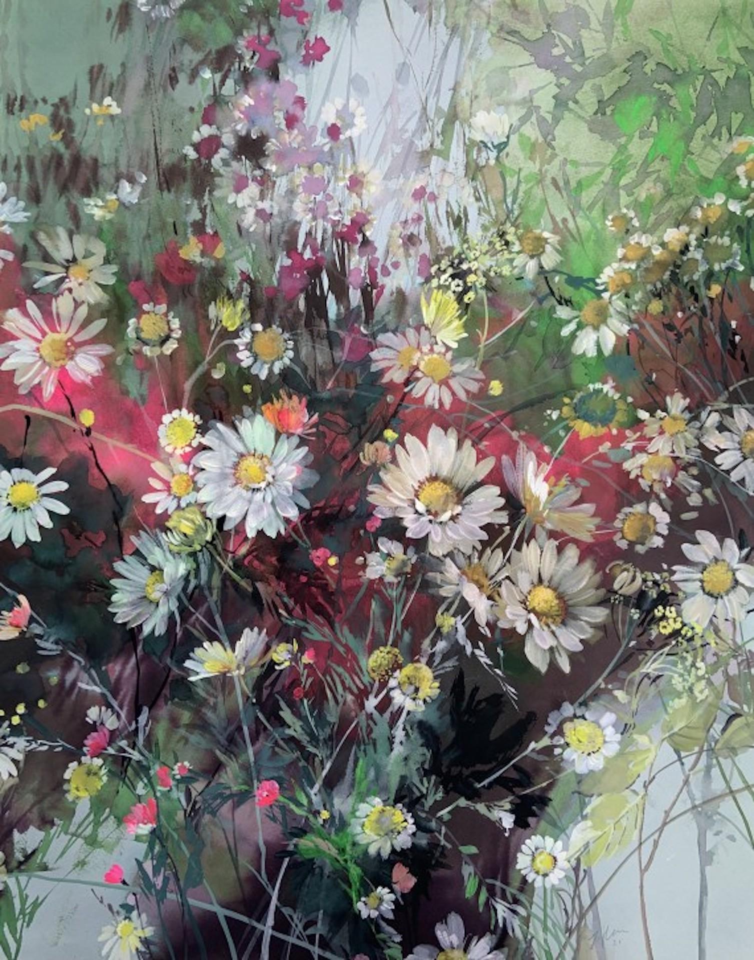 Jo Haran, Daisy Array, Art floral contemporain, Art abordable