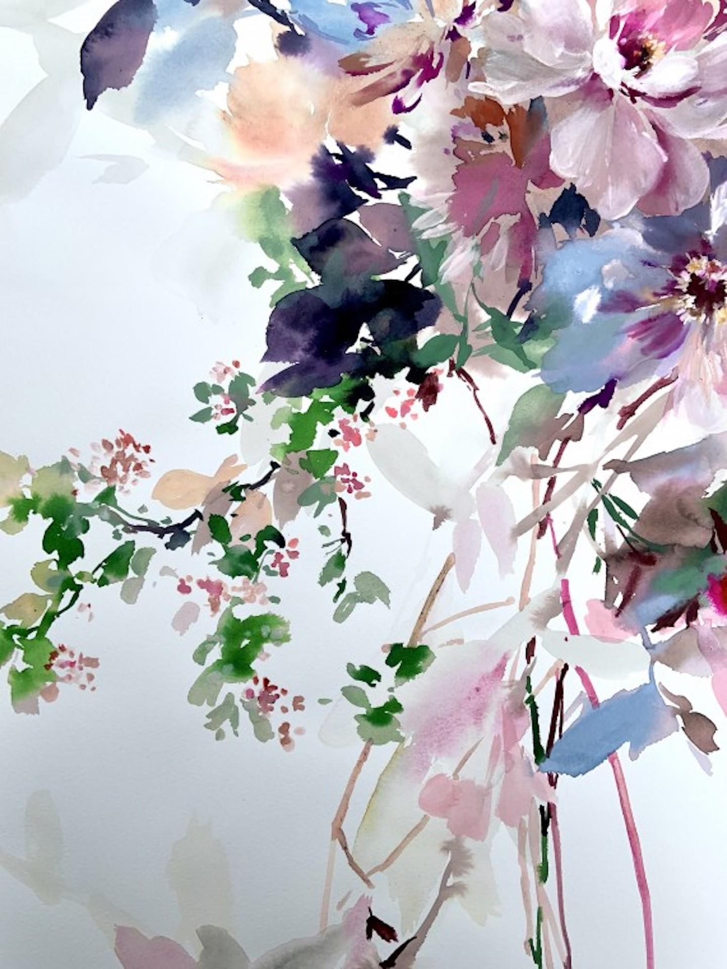 Jo Haran, Soft Blooms on Stems, natures mortes originales, art floral, art accessible en vente 3