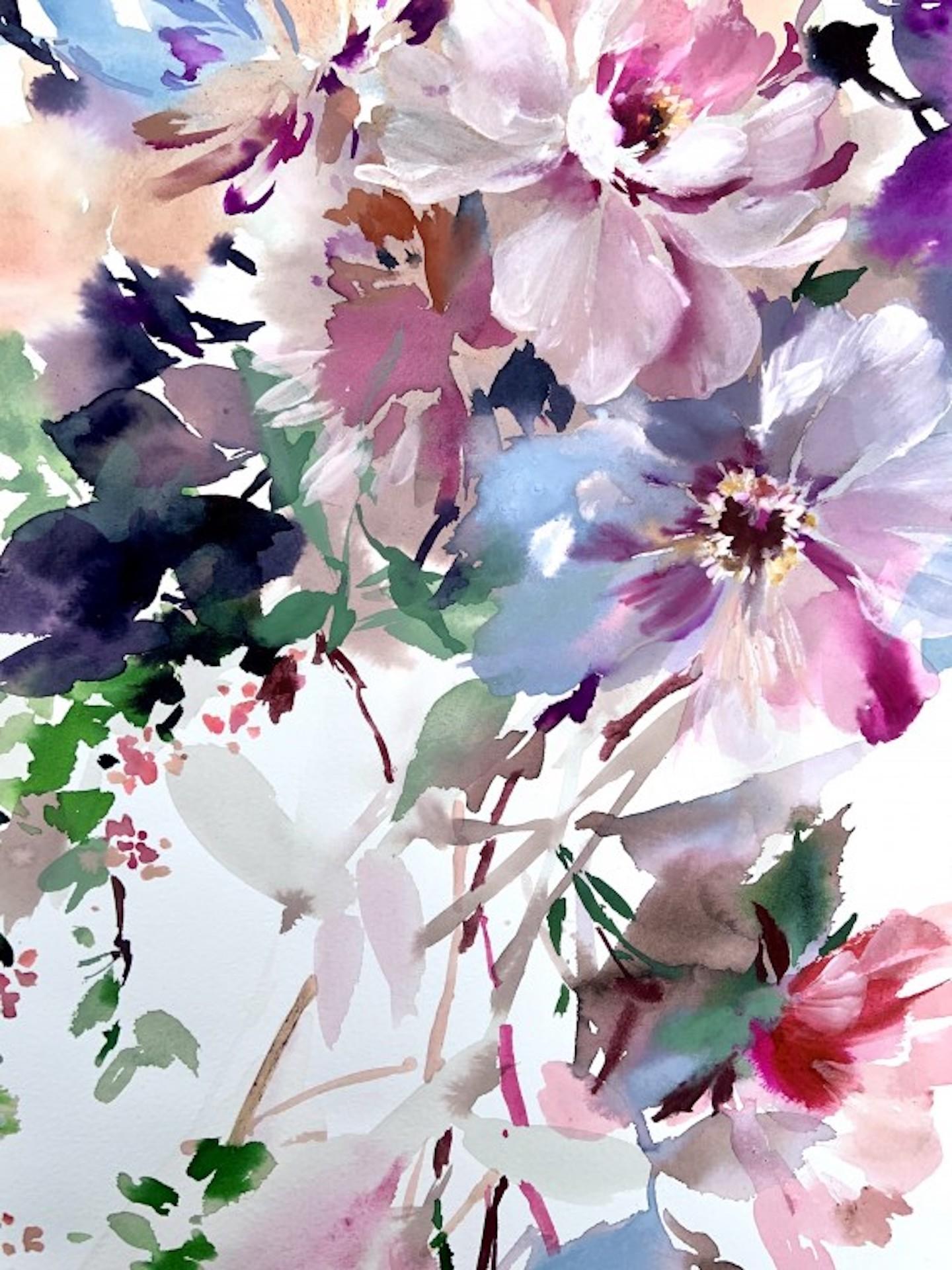 Jo Haran, Soft Blooms on Stems, Original Still Life Floral Art, Affordable Art For Sale 1