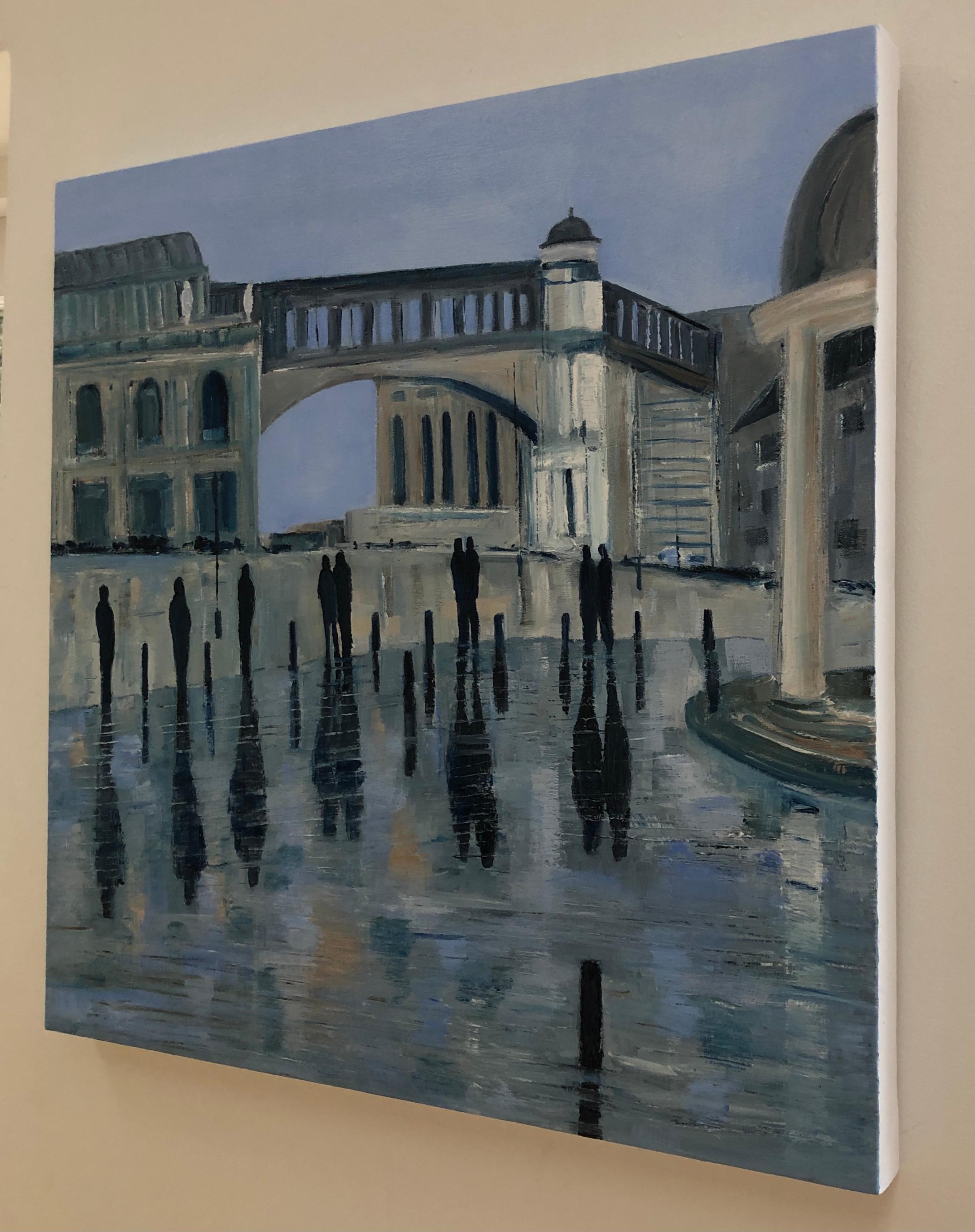 Station Square contemporary oil painting by award winning artist Jo Holdsworth For Sale 2
