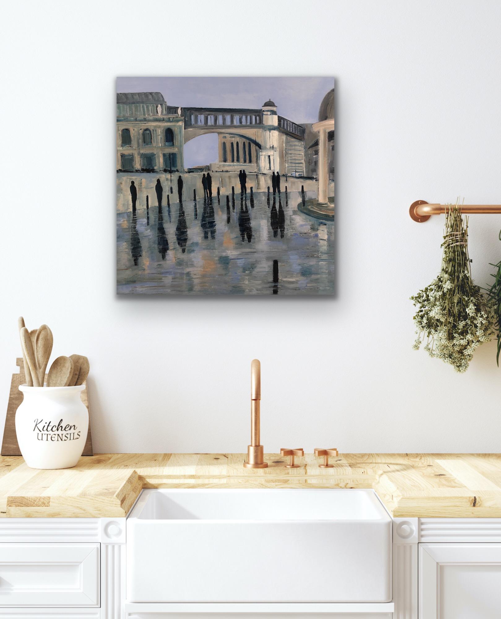 Station Square contemporary oil painting by award winning artist Jo Holdsworth For Sale 3