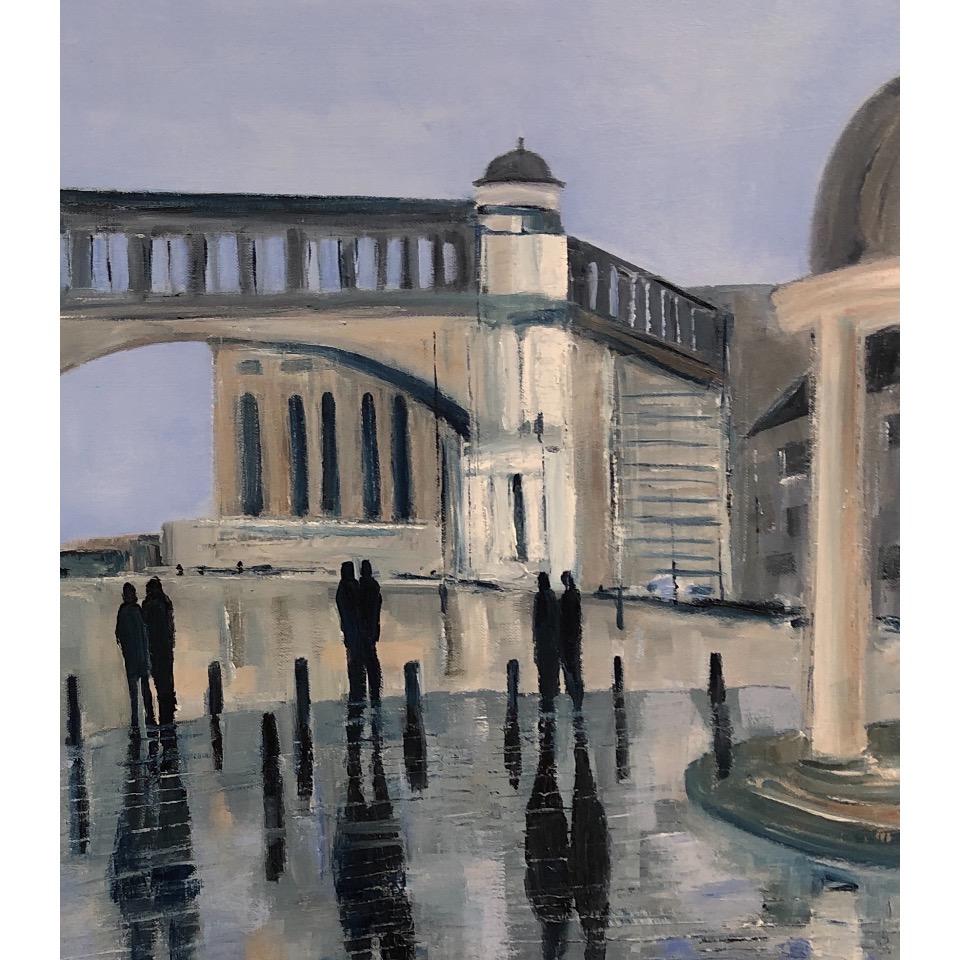 Station Square contemporary oil painting by award winning artist Jo Holdsworth For Sale 5