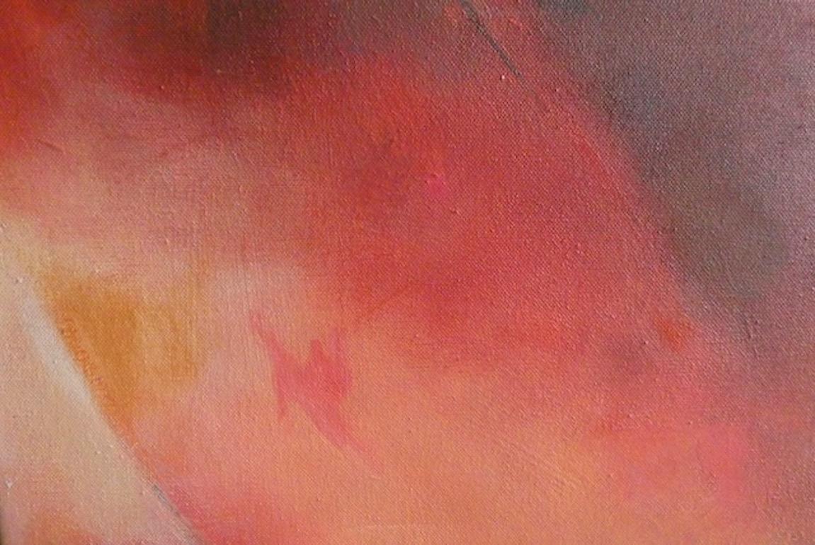 Indian summer, Original Abstract painting, Mixed media, Warm colours, red orange For Sale 2