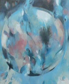 Into the Blues, peinture abstraite originale, huile sur toile, art du ciel et de l'eau
