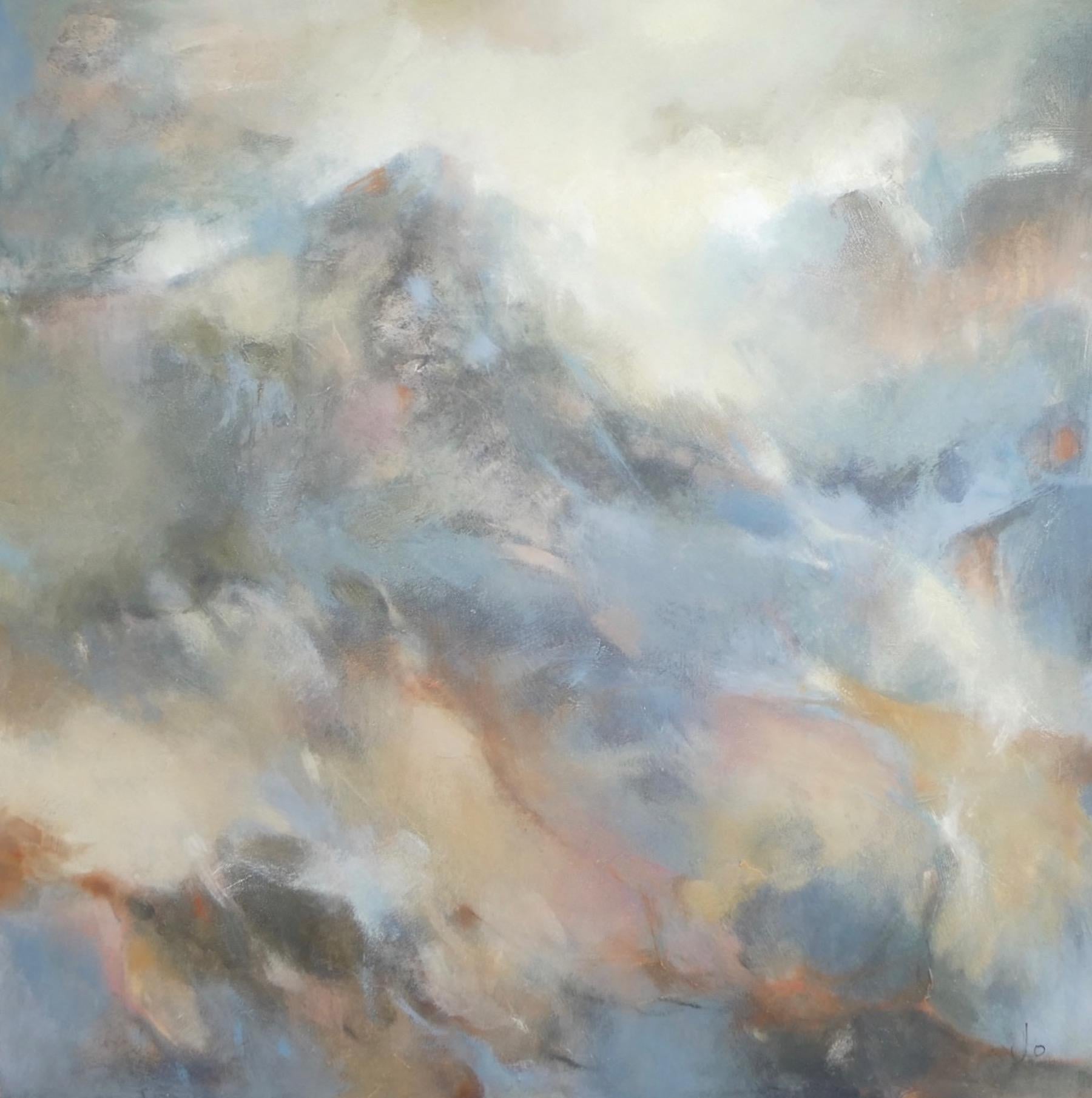 Jo Jenkins Landscape Painting - One more mountain to climb ... Winter, Modern Style Contemporary Painting 
