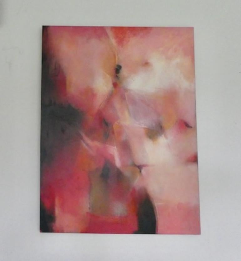 The Blankets Lifted at the Edges, peinture d'origine, art abstrait, acrylique rouge  - Painting de Jo Jenkins