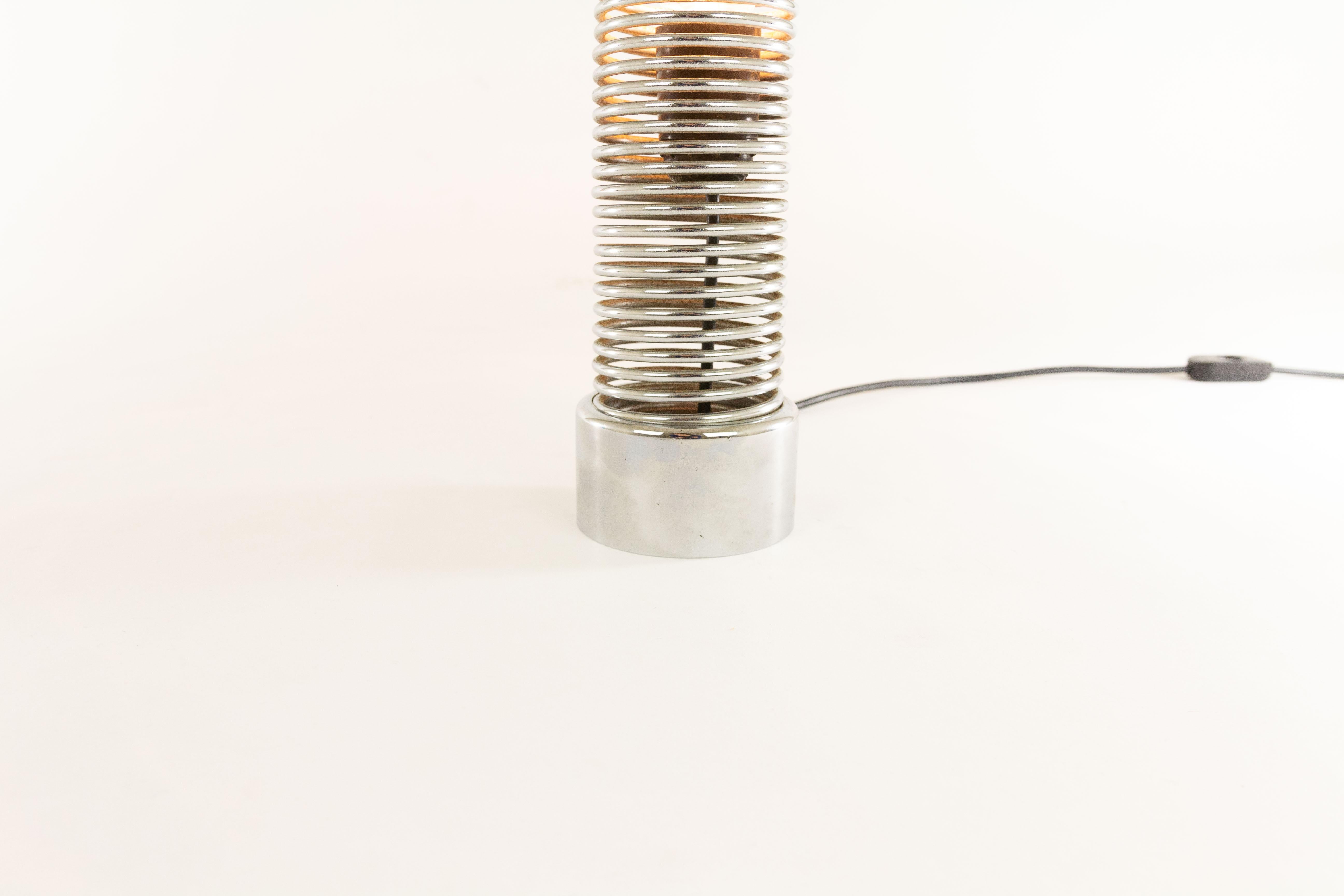 Italian Jo-Jo Chrome Table Lamp by Heinz Brenker for Harvey Guzzini, 1971 For Sale