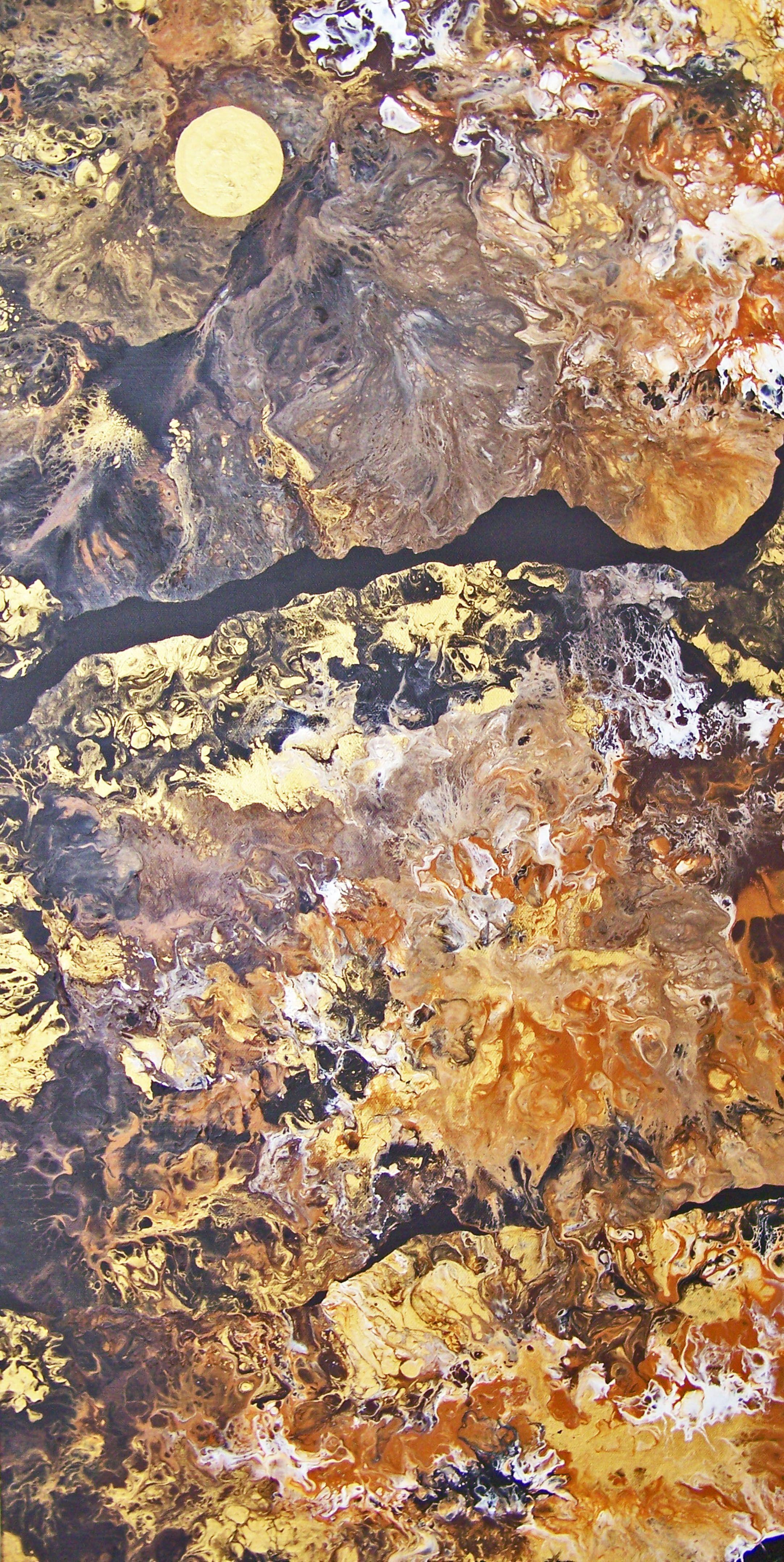 Abstract Painting Jo Moore - Un temps que vous pouvez embrasser, peinture, acrylique sur toile