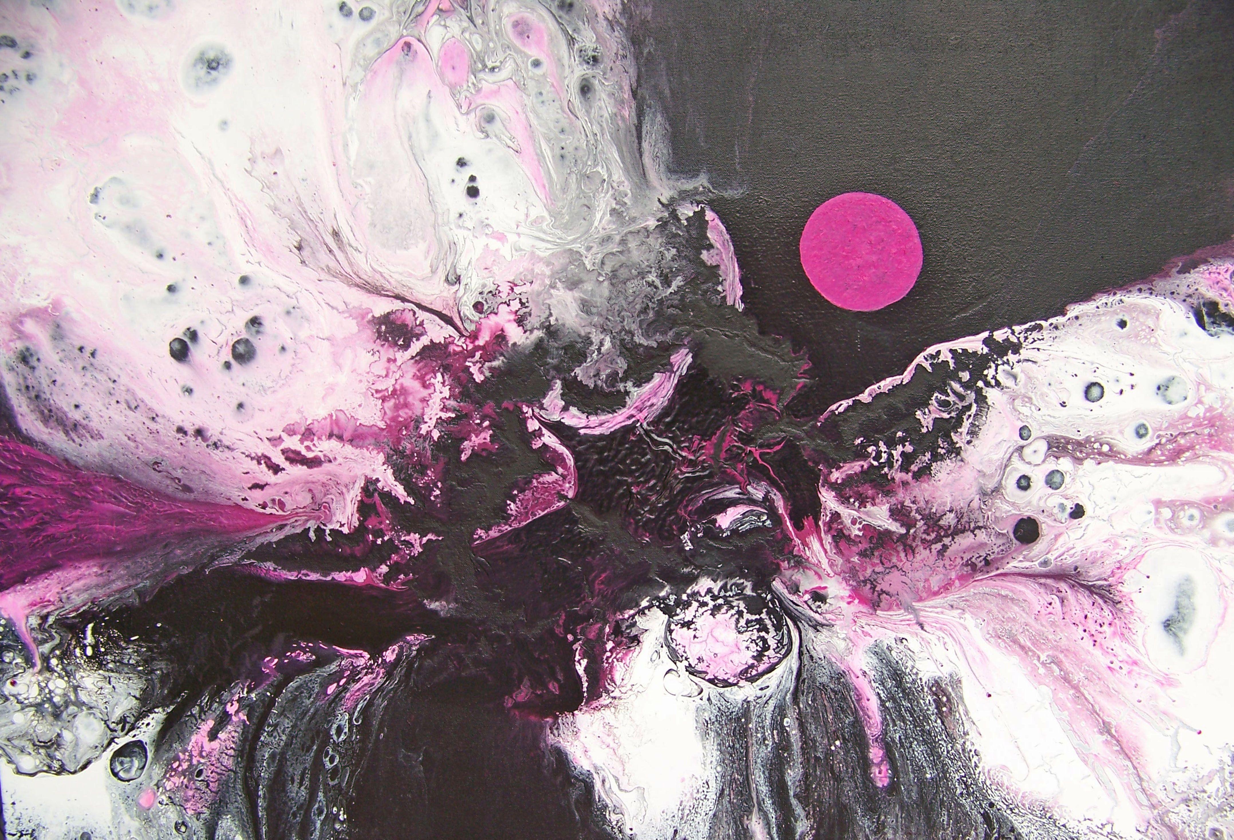 Abstract Painting di Jo Moore - Dopo mezzanotte I (H), Pittura, Olio su tela