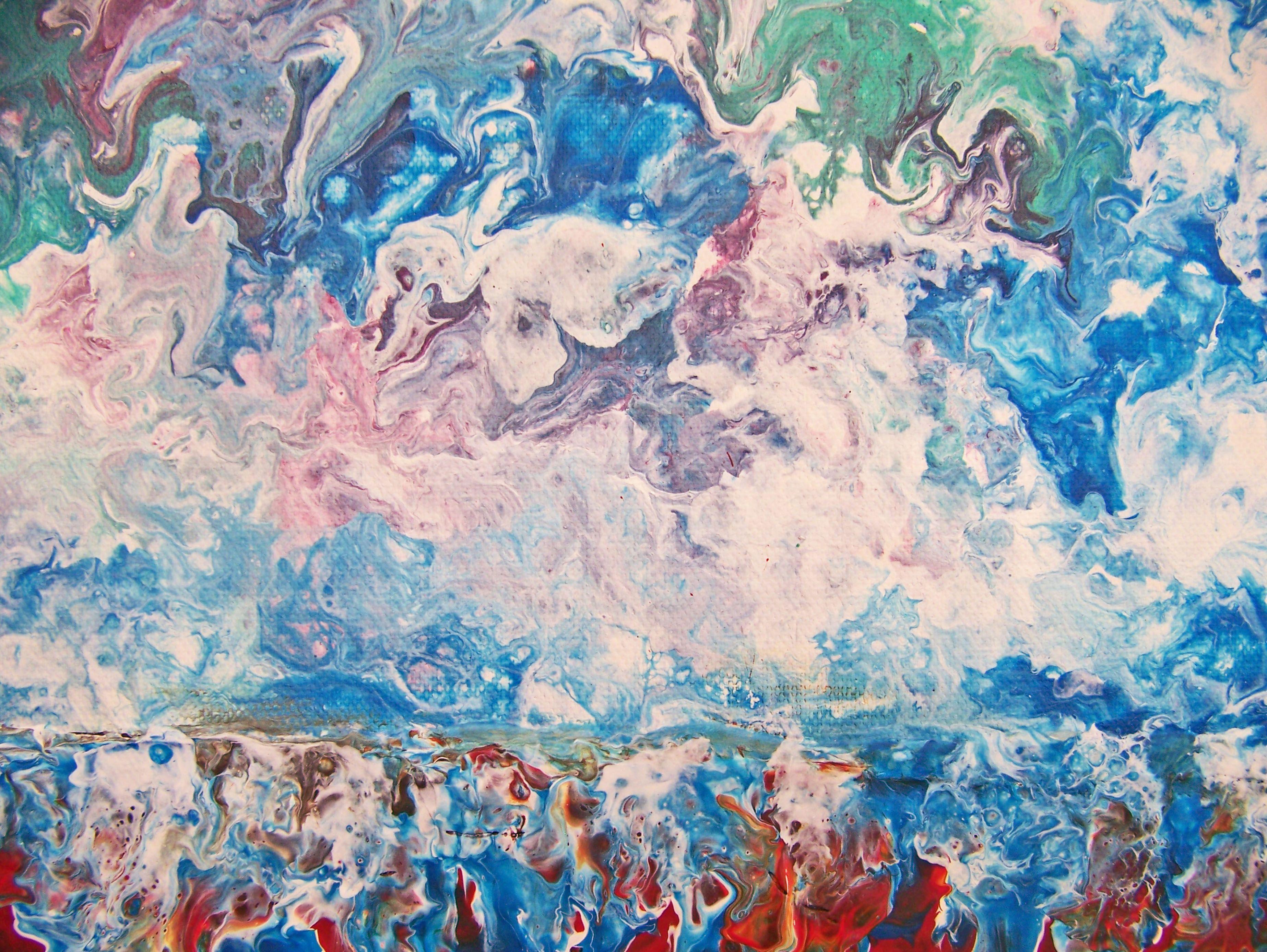 Amazing Grace, Painting, Oil on Canvas - Blue Abstract Painting by Jo Moore