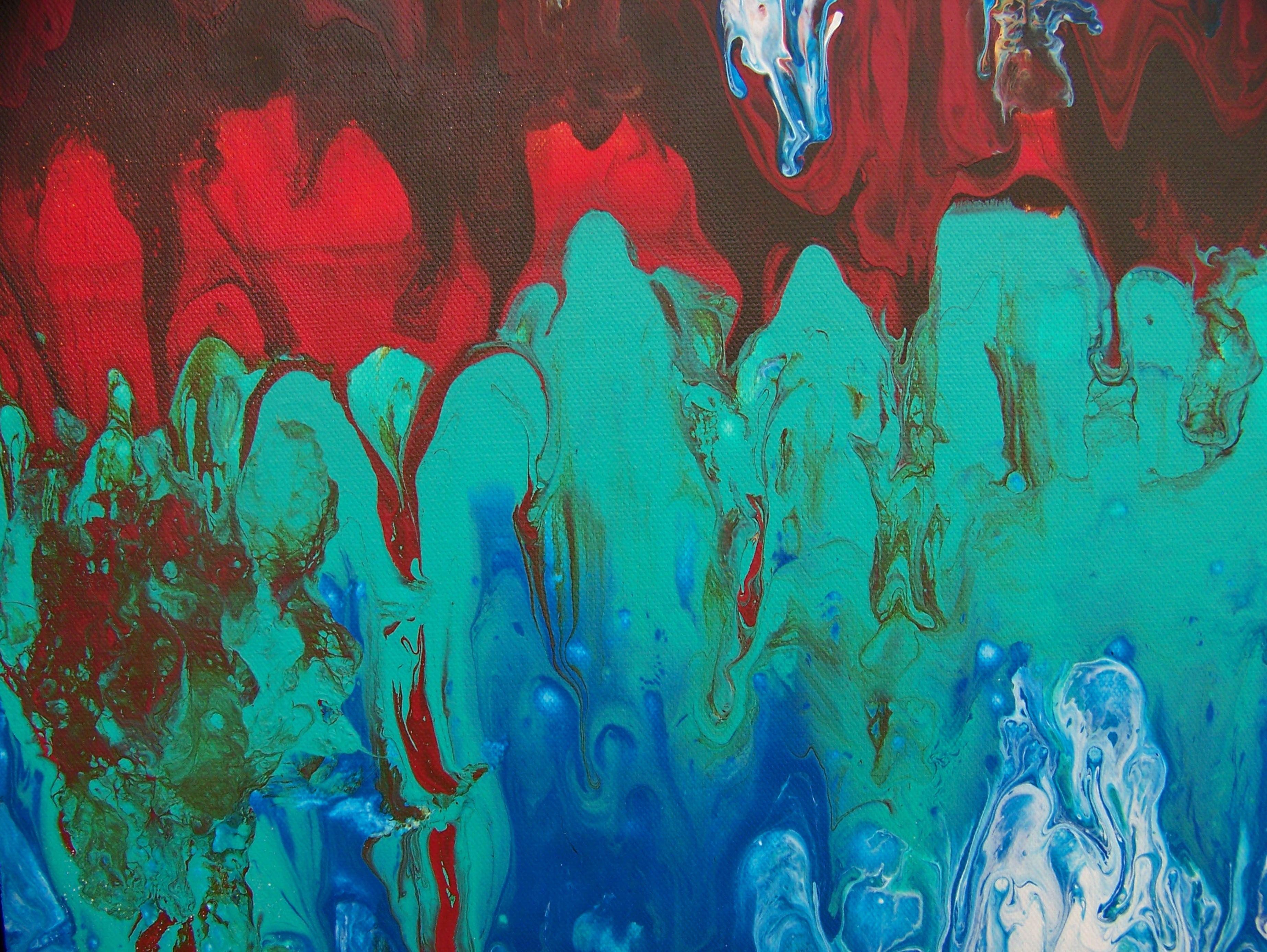 Incroyable grâce, peinture, huile sur toile - Bleu Abstract Painting par Jo Moore
