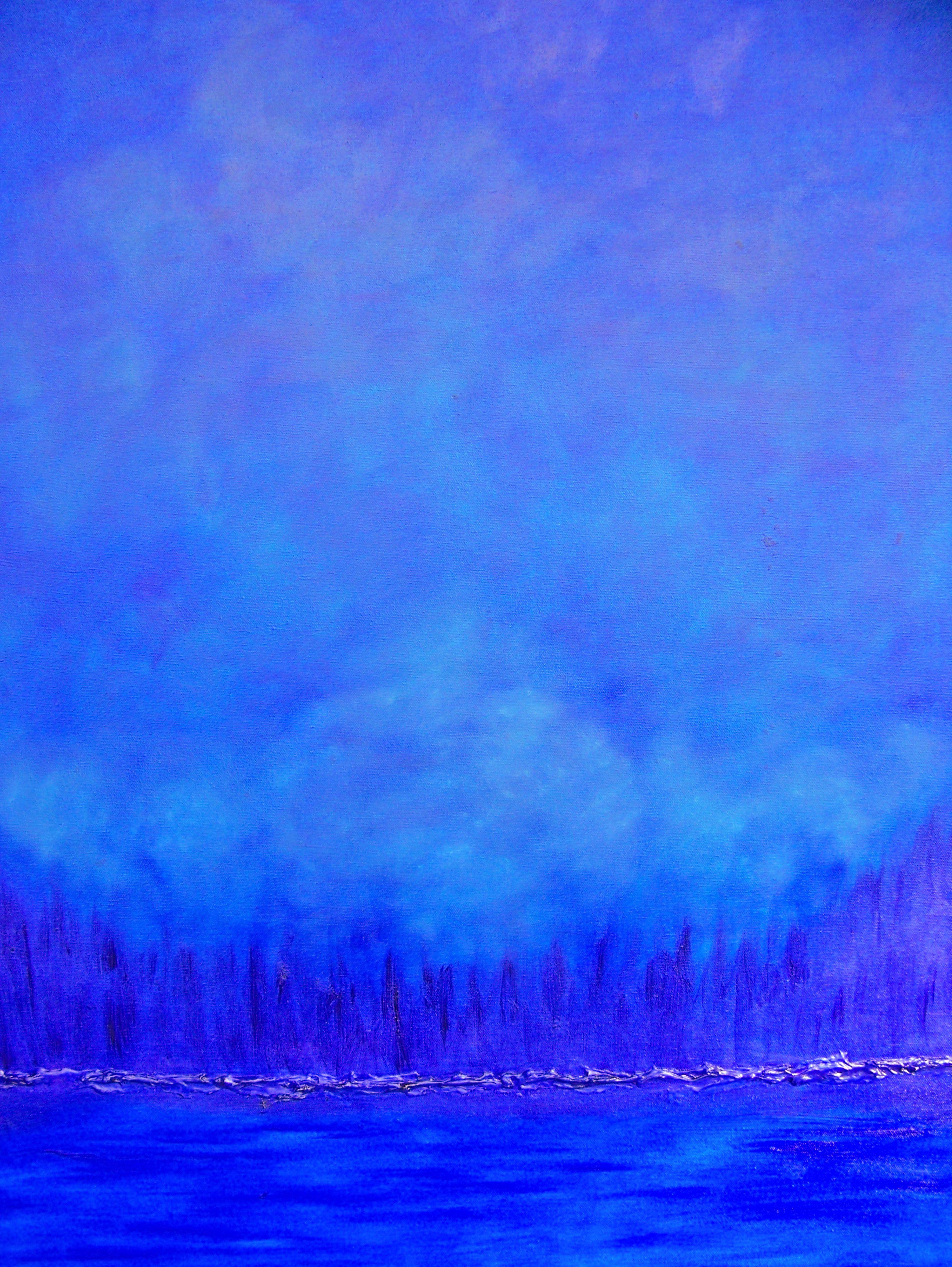 Jo Moore Abstract Painting - Blue on Blue, Painting, Oil on Canvas