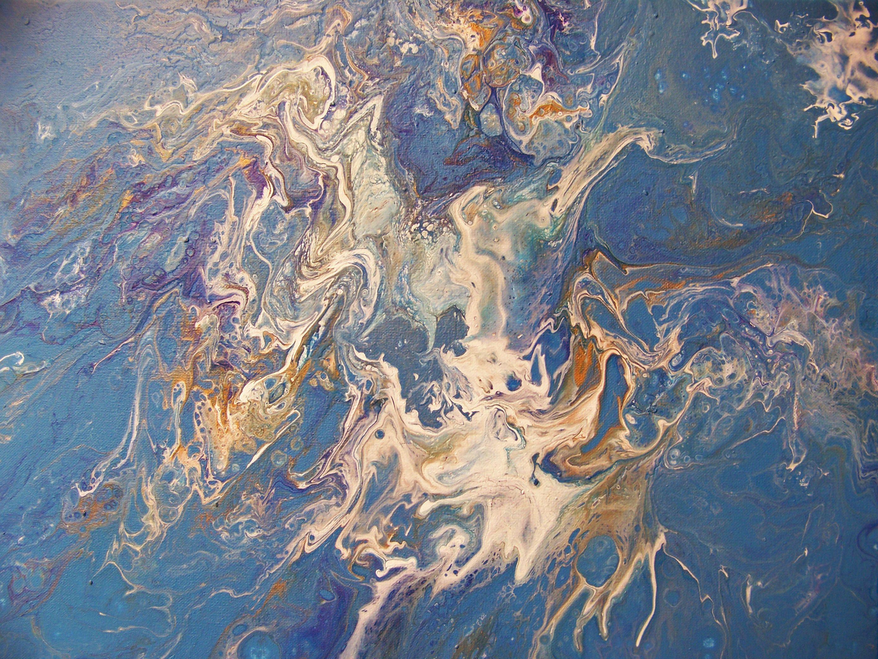 Jo Moore Abstract Painting - Cerulean Skies---Etude II, Painting, Oil on Canvas