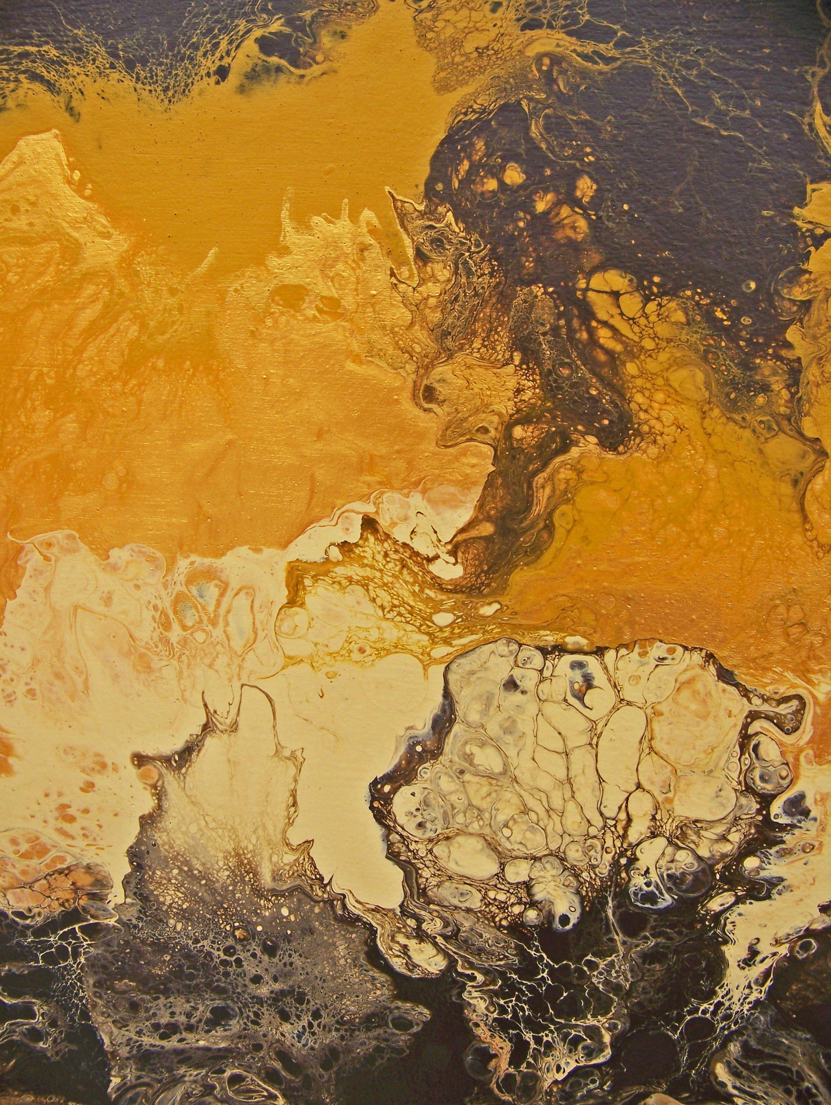Flight of the Arpeggios I, Painting, Oil on Wood Panel - Brown Abstract Painting by Jo Moore