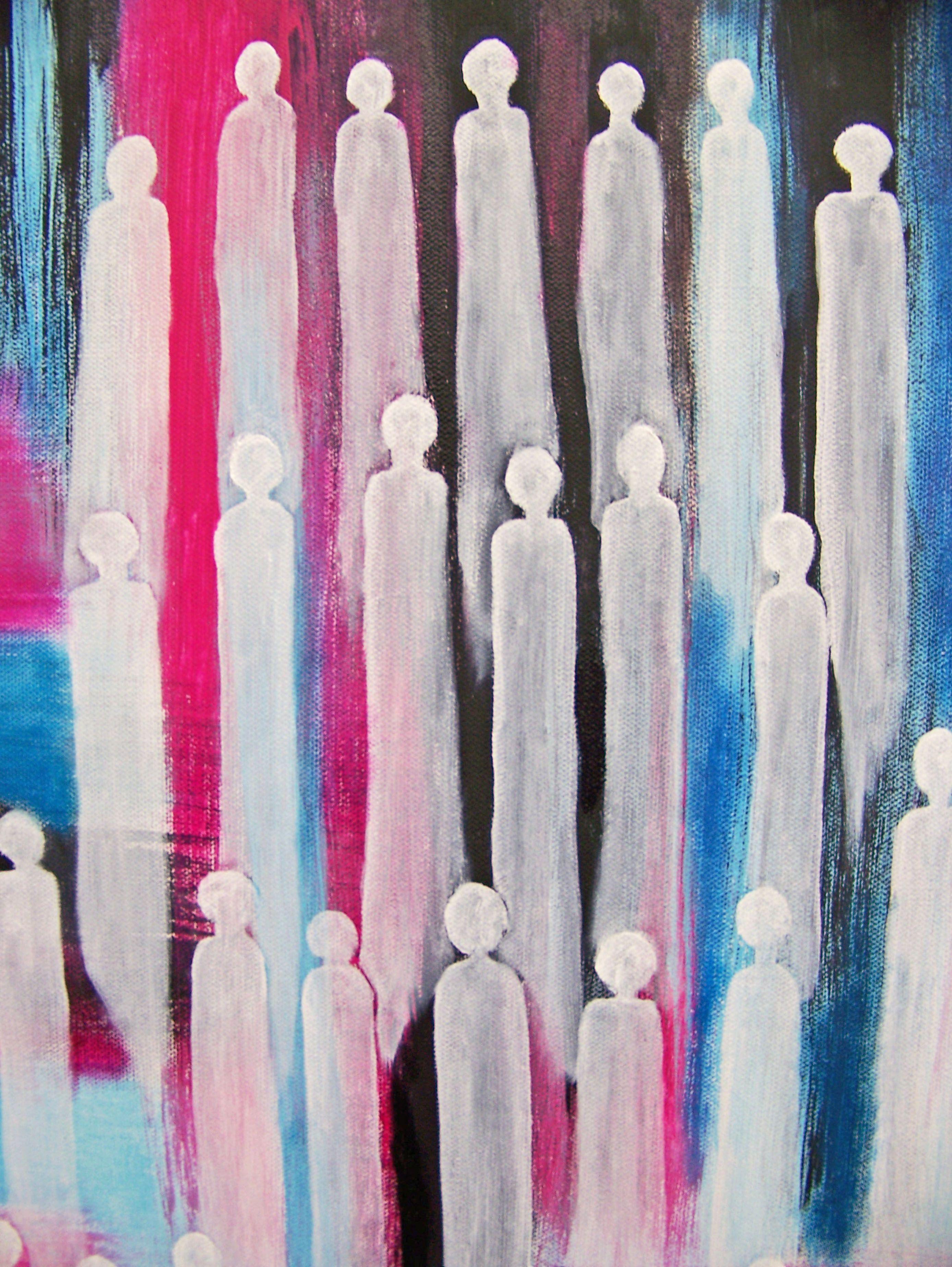 Gathering of Nations I, Painting, Oil on Canvas For Sale 1