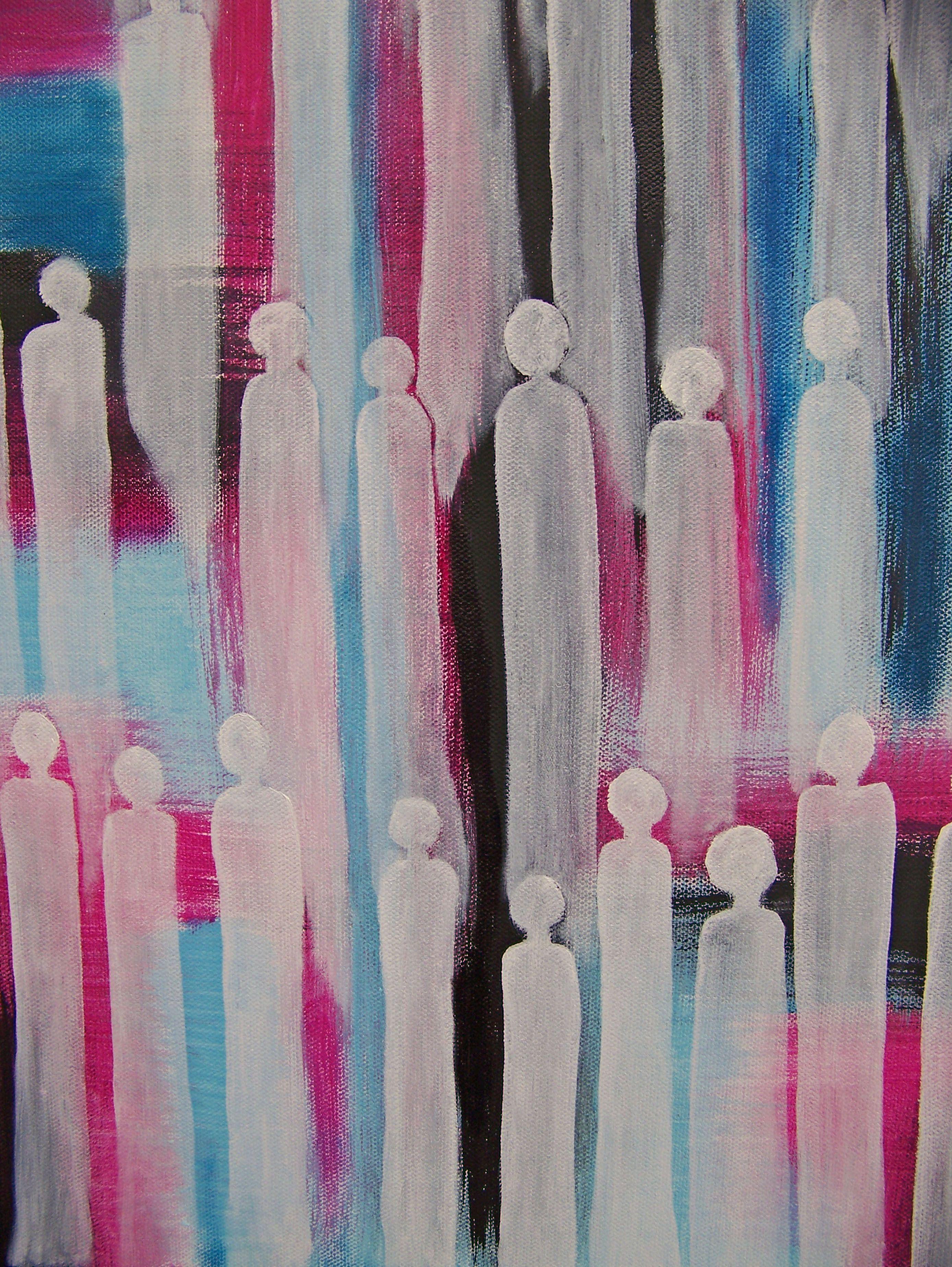 Gathering of Nations I, Painting, Oil on Canvas For Sale 2