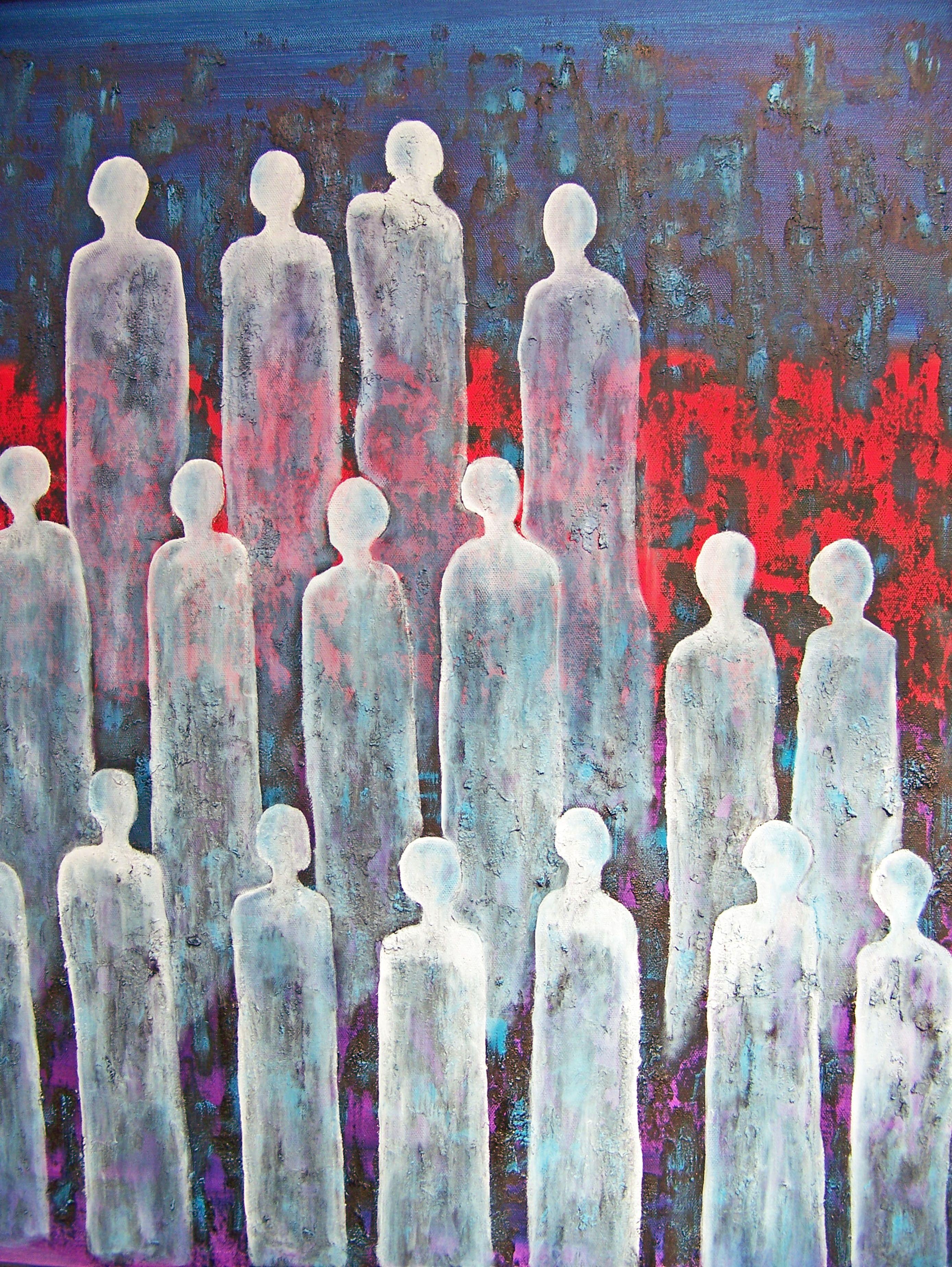 Gathering of Nations II, Painting, Oil on Canvas For Sale 2