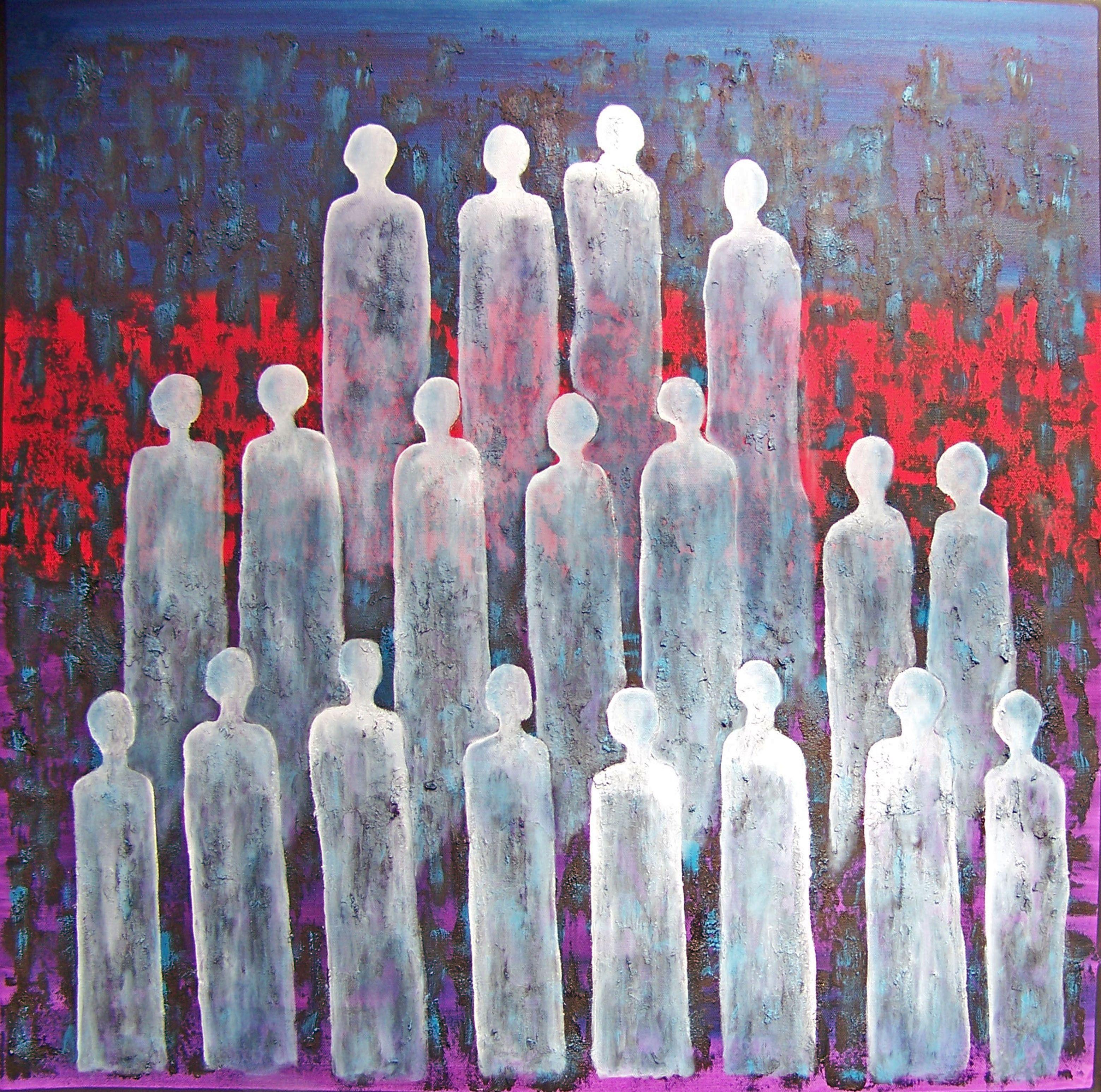 Jo Moore Abstract Painting - Gathering of Nations II, Painting, Oil on Canvas