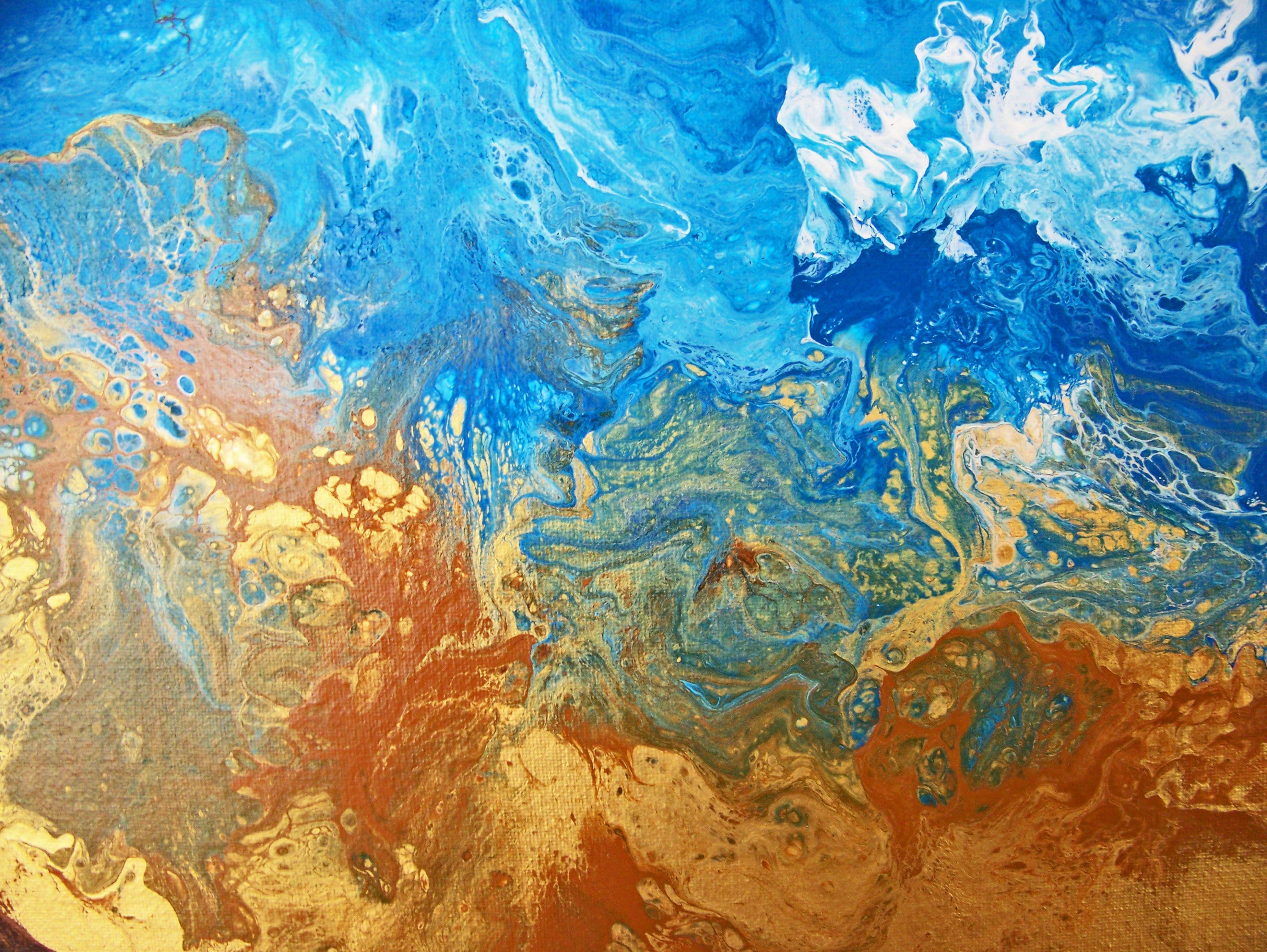 Oro all'orizzonte III, Pittura, Acrilico su tela - Painting Astratto di Jo Moore