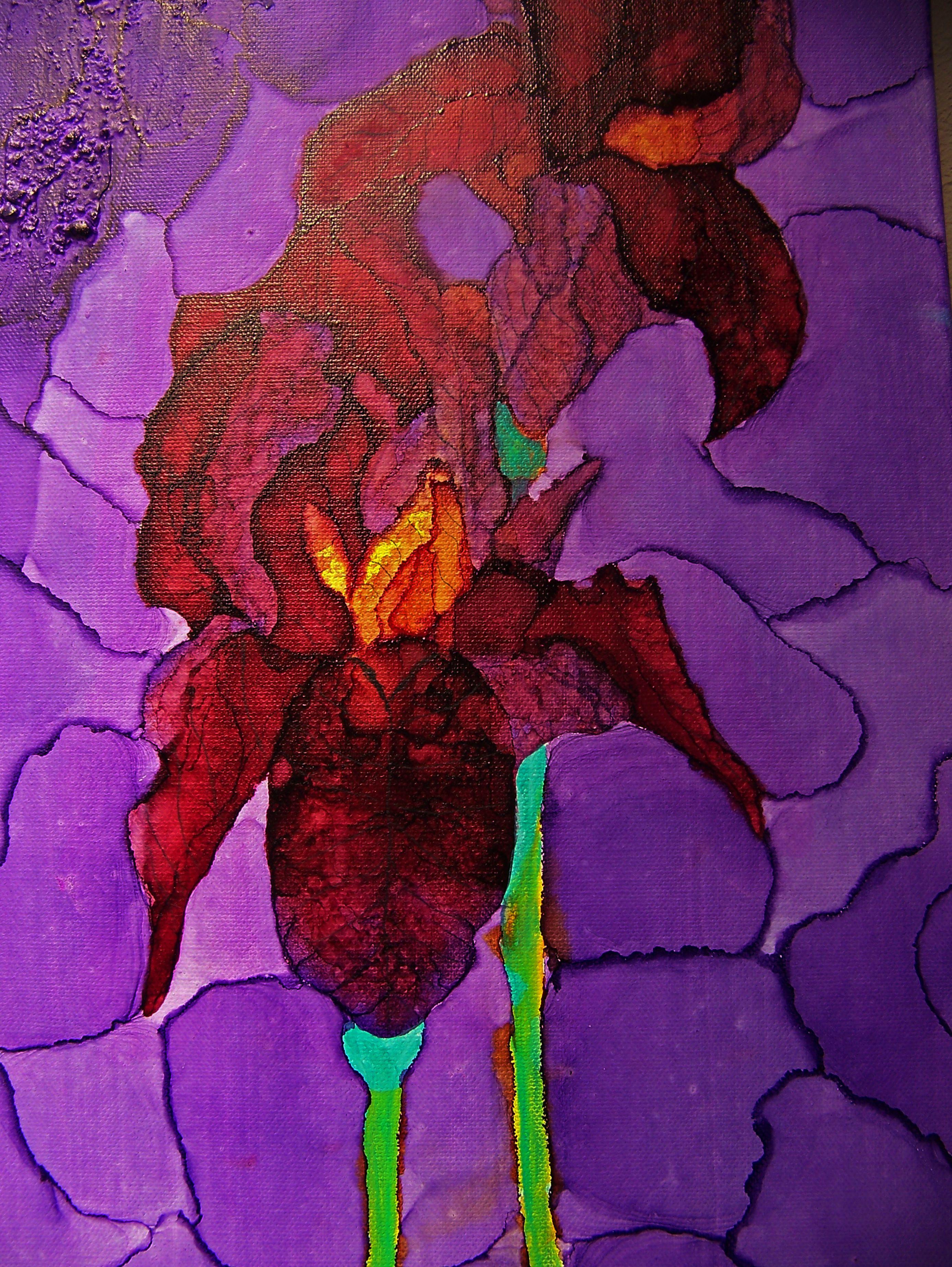 Iris III for O'Keefe, Painting, Oil on Canvas For Sale 3