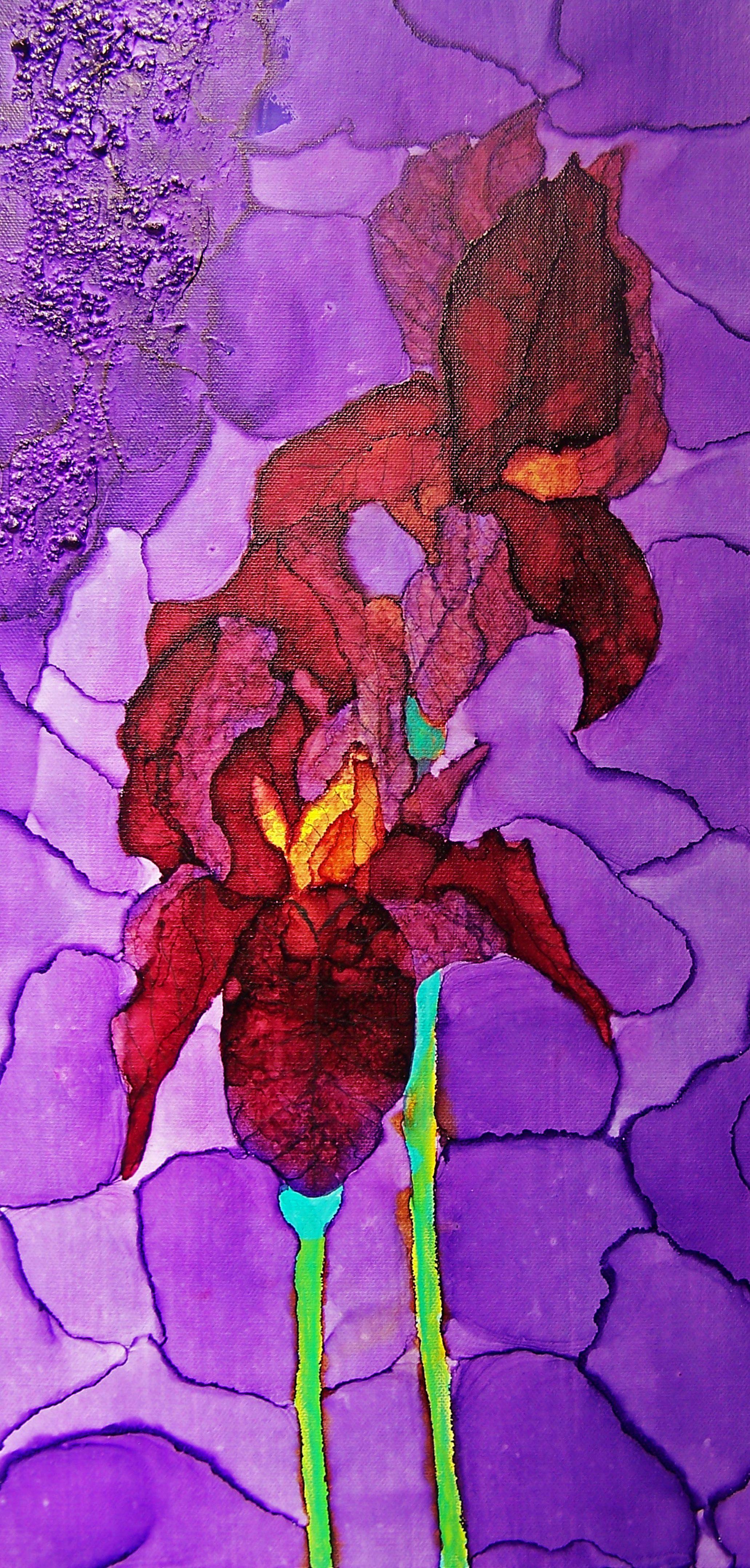 Jo Moore Abstract Painting - Iris III for O'Keefe, Painting, Oil on Canvas