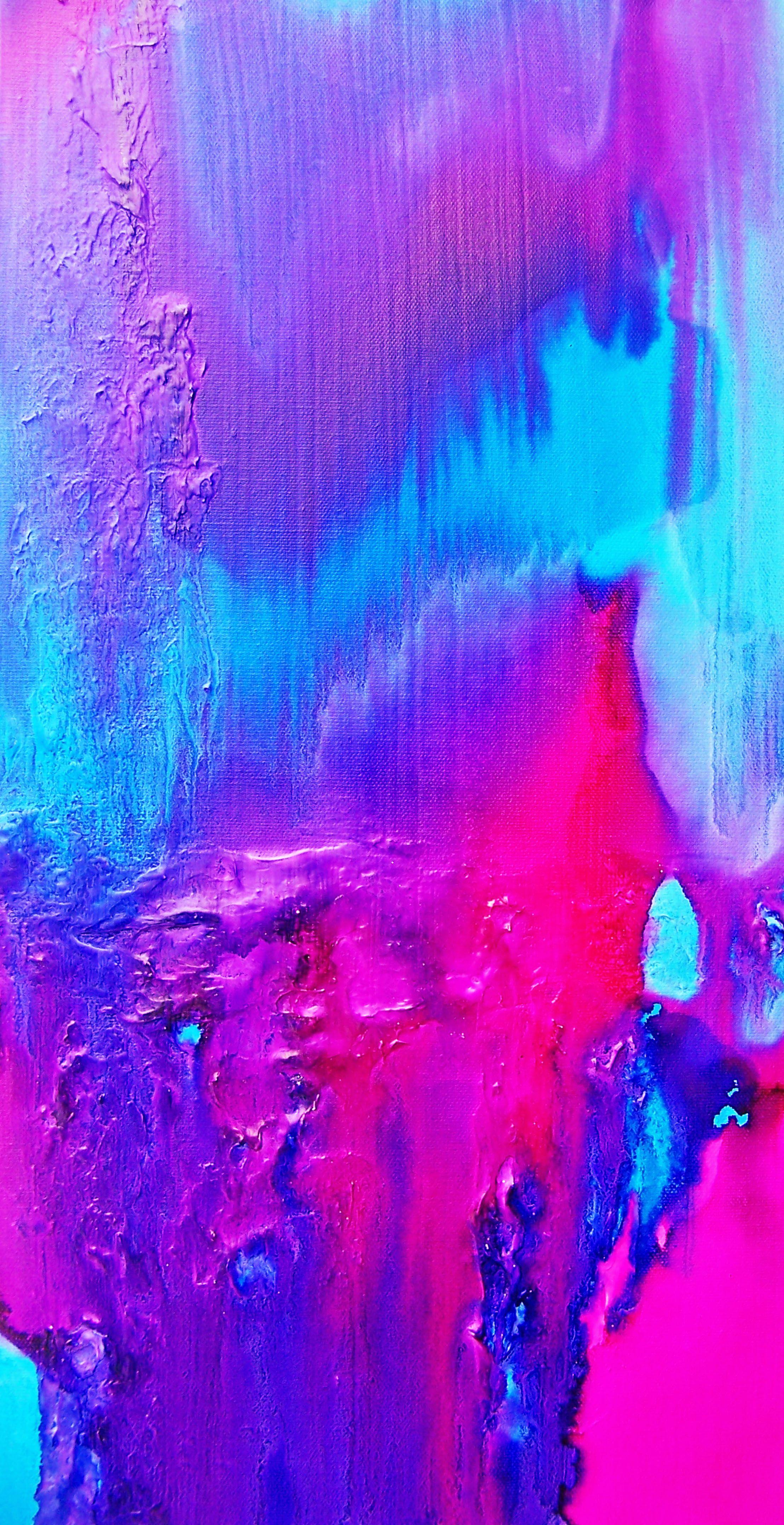 Abstract Painting di Jo Moore - Lascia che il fiume risponda, Pittura, Olio su tela
