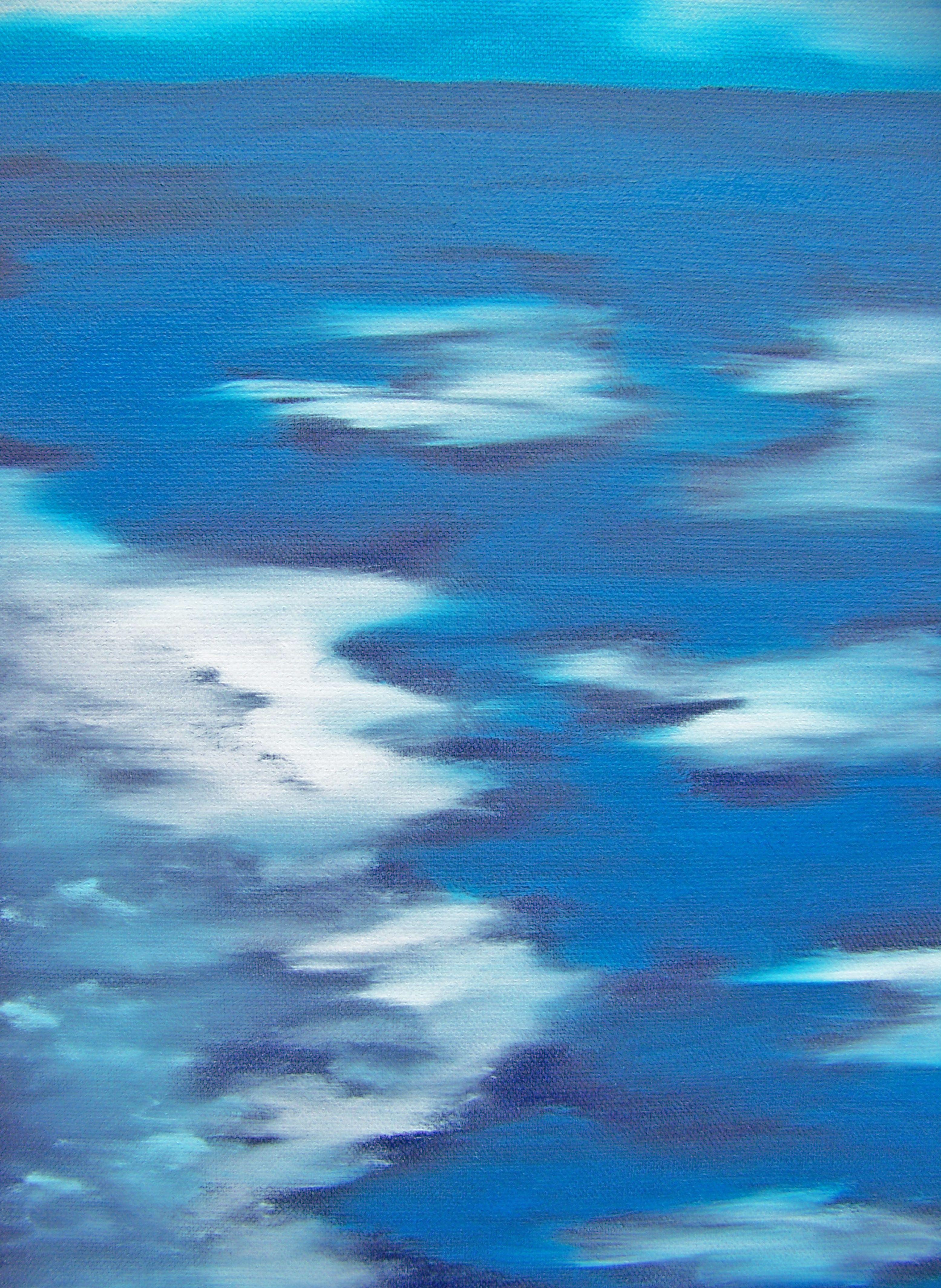 Love's Illusions---Study, Painting, Oil on Canvas - Blue Abstract Painting by Jo Moore