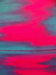 Magenta Morgen I, Gemälde, Öl auf Leinwand