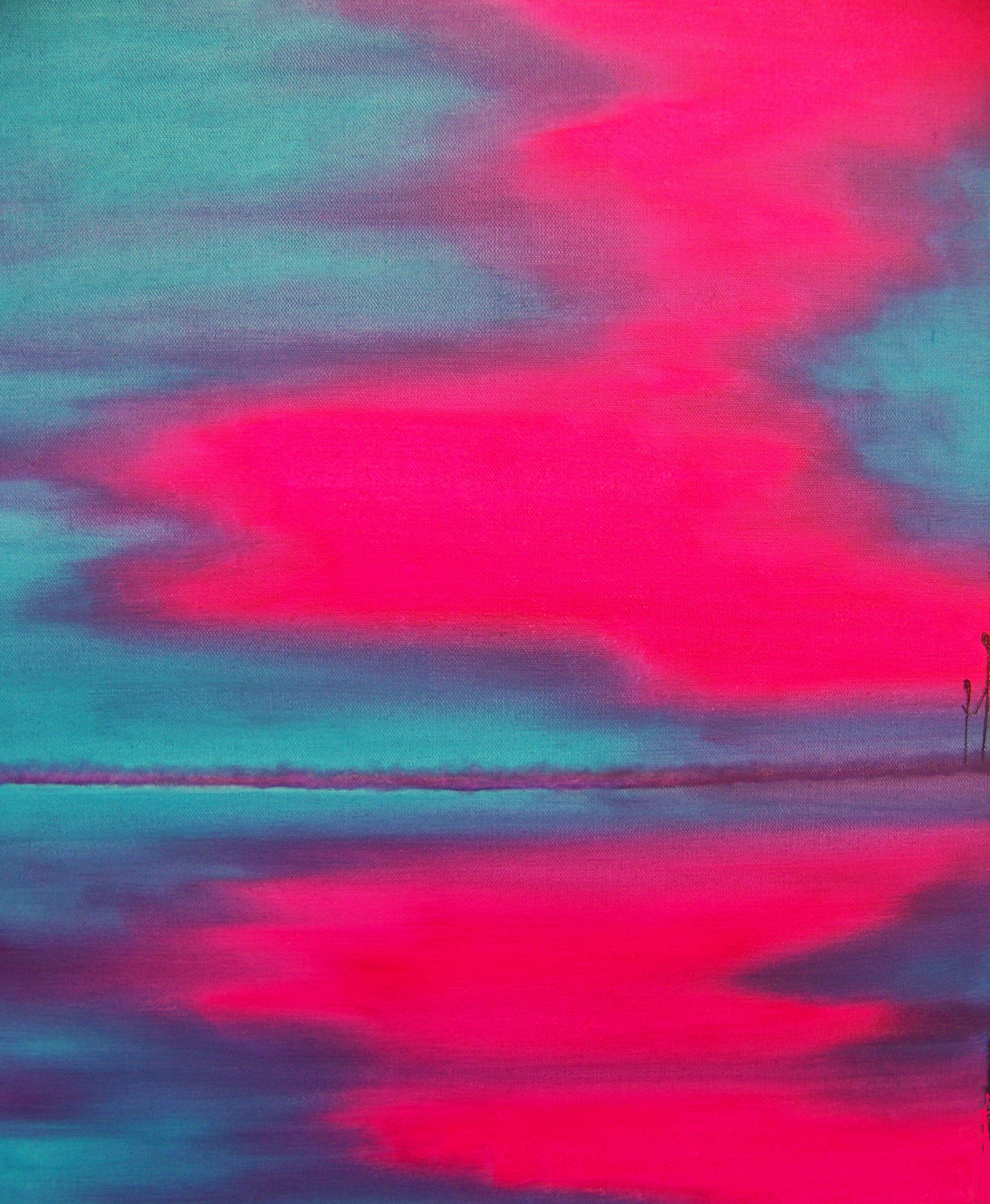 Jo Moore Abstract Painting - Magenta Morning I, Painting, Oil on Canvas